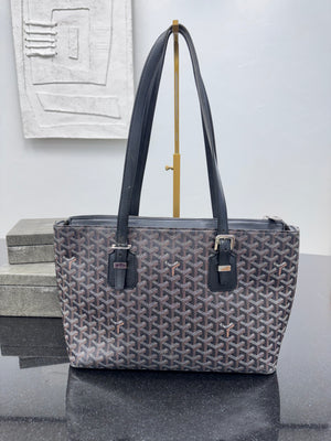 Goyard Black Goyardine Coated Canvas Okinawa PM Tote Bag