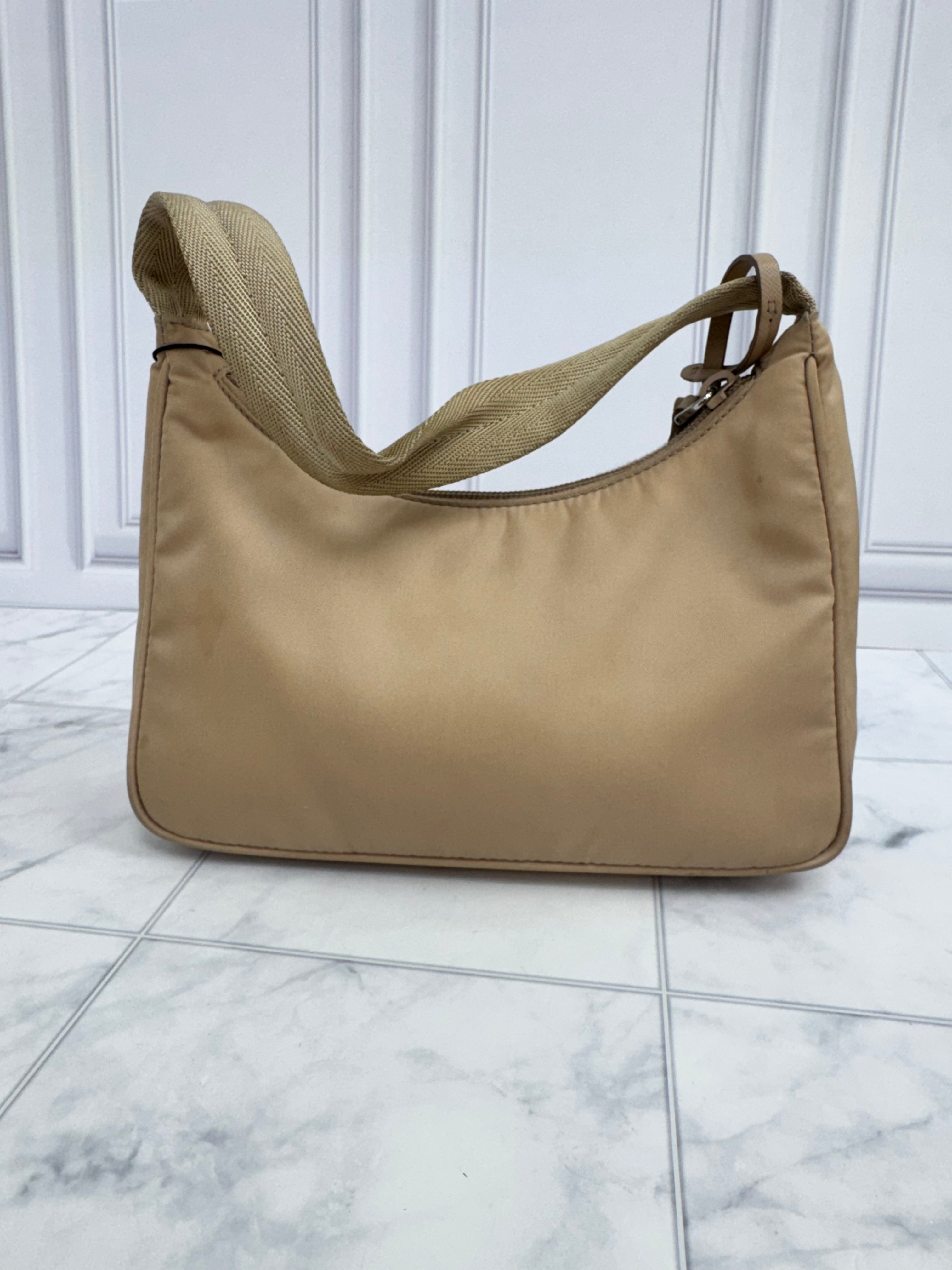 Prada Beige Nylon Re-Edition 2000 Nylon Shoulder Bag