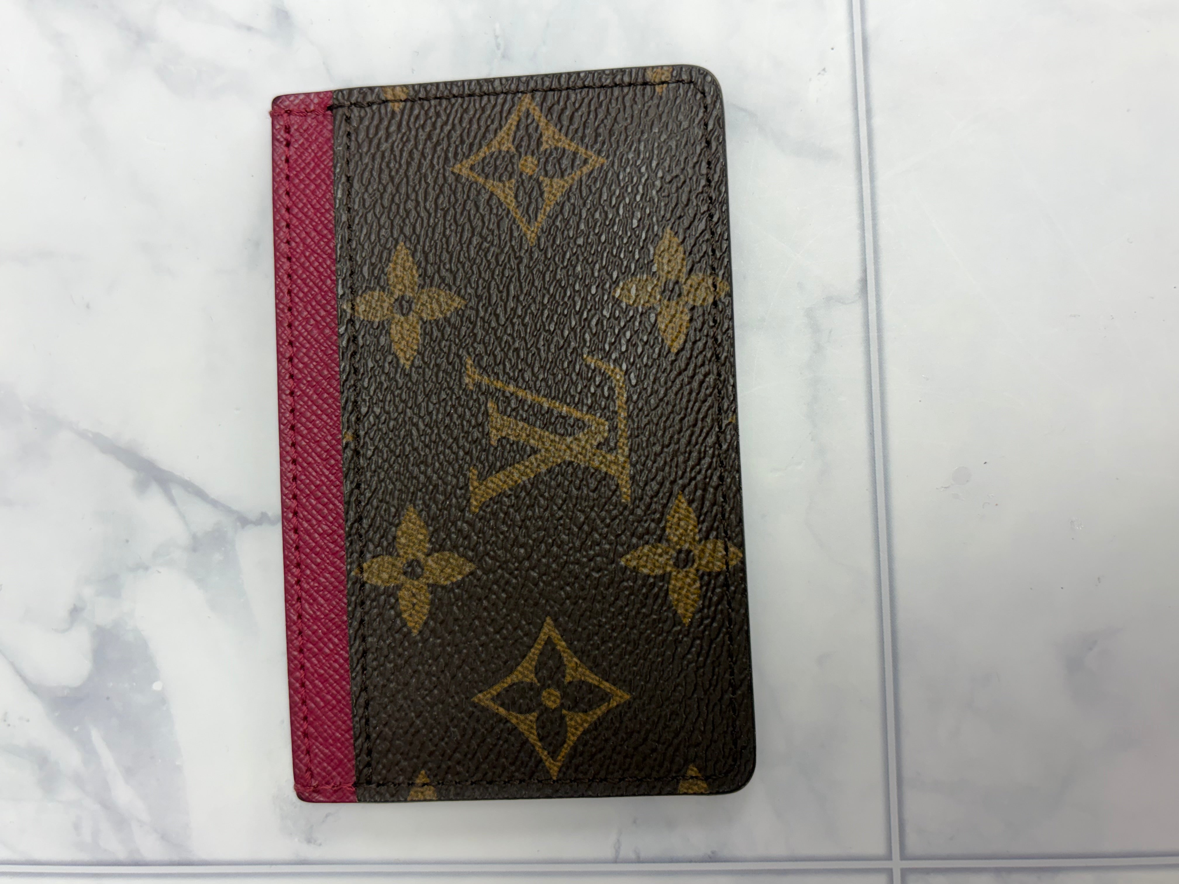 Louis Vuitton Monogram & Fuchsia Card Holder