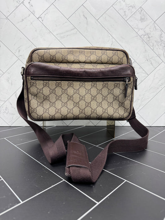 Gucci Beige and Brown Coasted Canvas Camera Bag