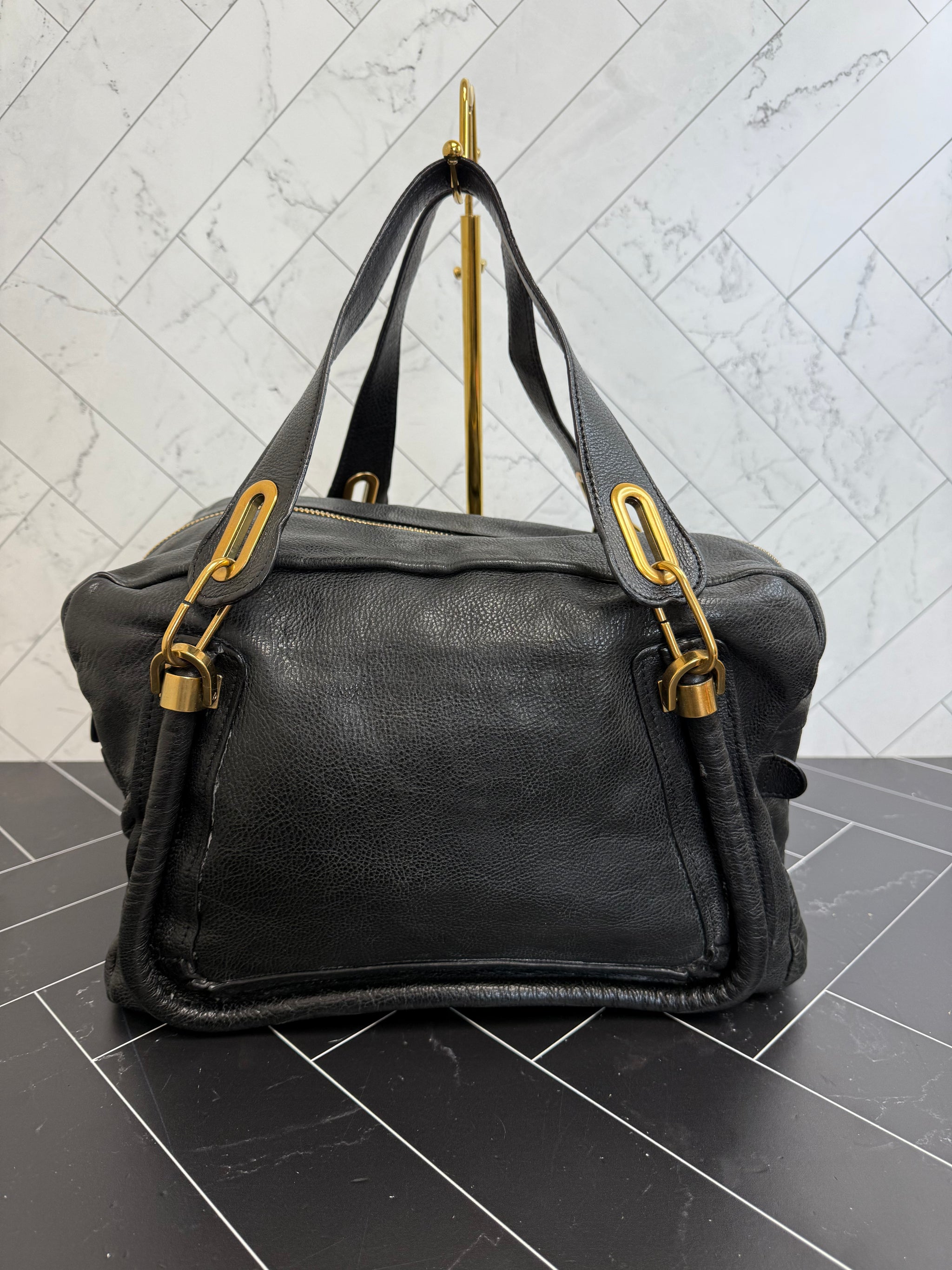 Chloé Black Leather Small Duffle Bag