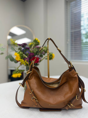 Givenchy Brown Leather Medium Voyou Hobo Bag