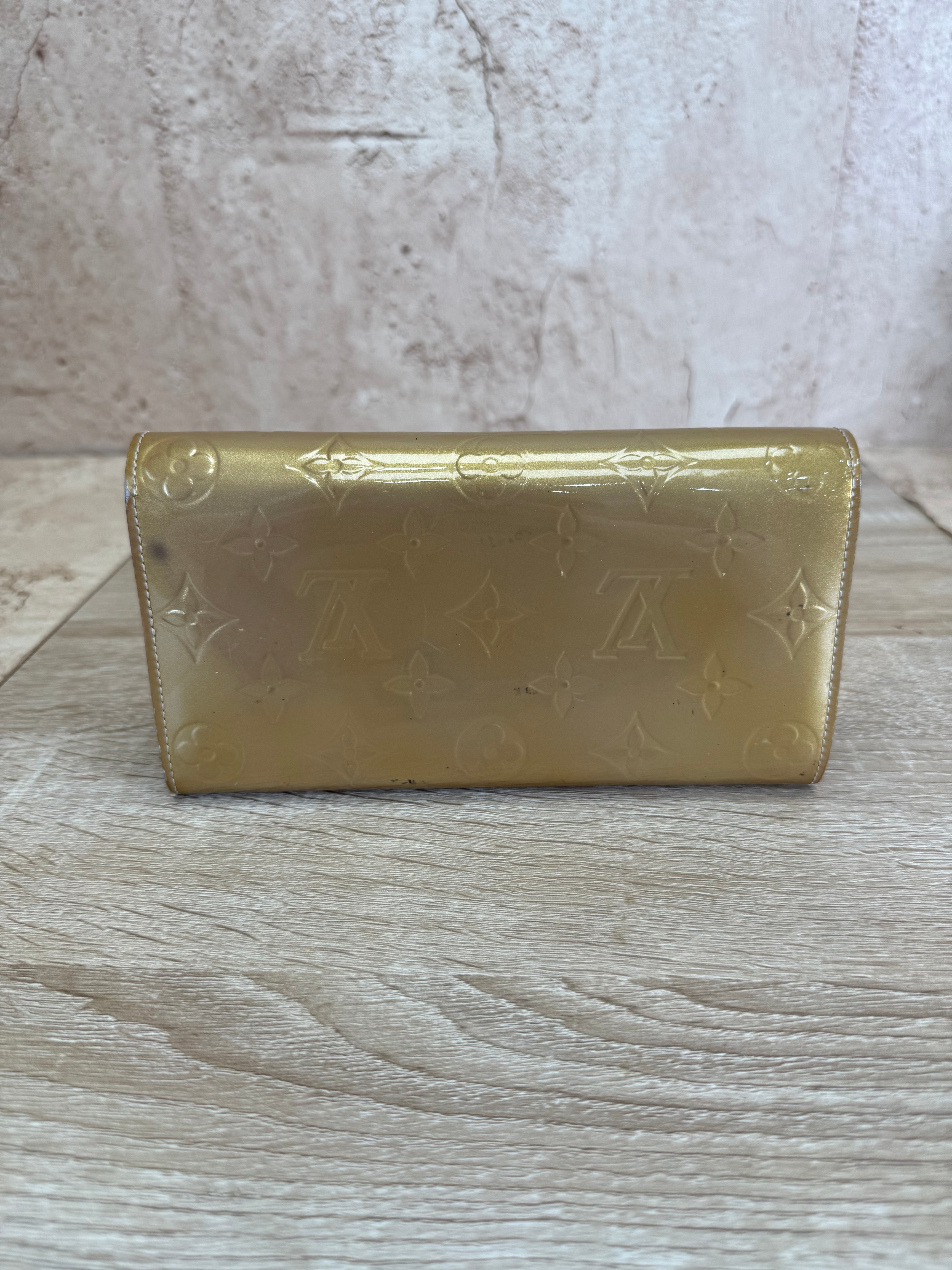 Louis Vuitton Gold Vernis Sarah Wallet