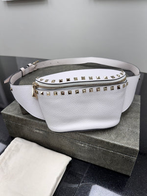 *DONS DROP* Valentino White Leather Rockstud Bumbag