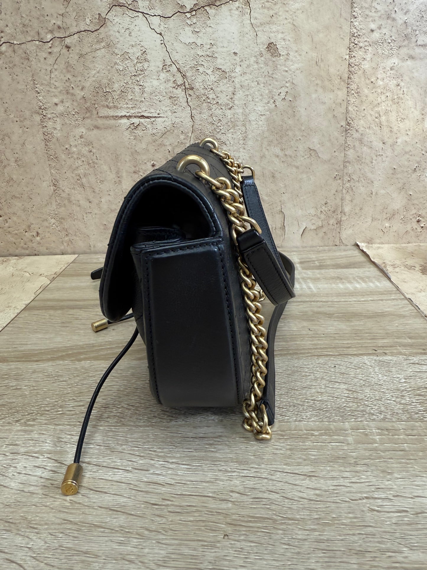 Chanel Black Lambskin V Stitch 2Way Bag
