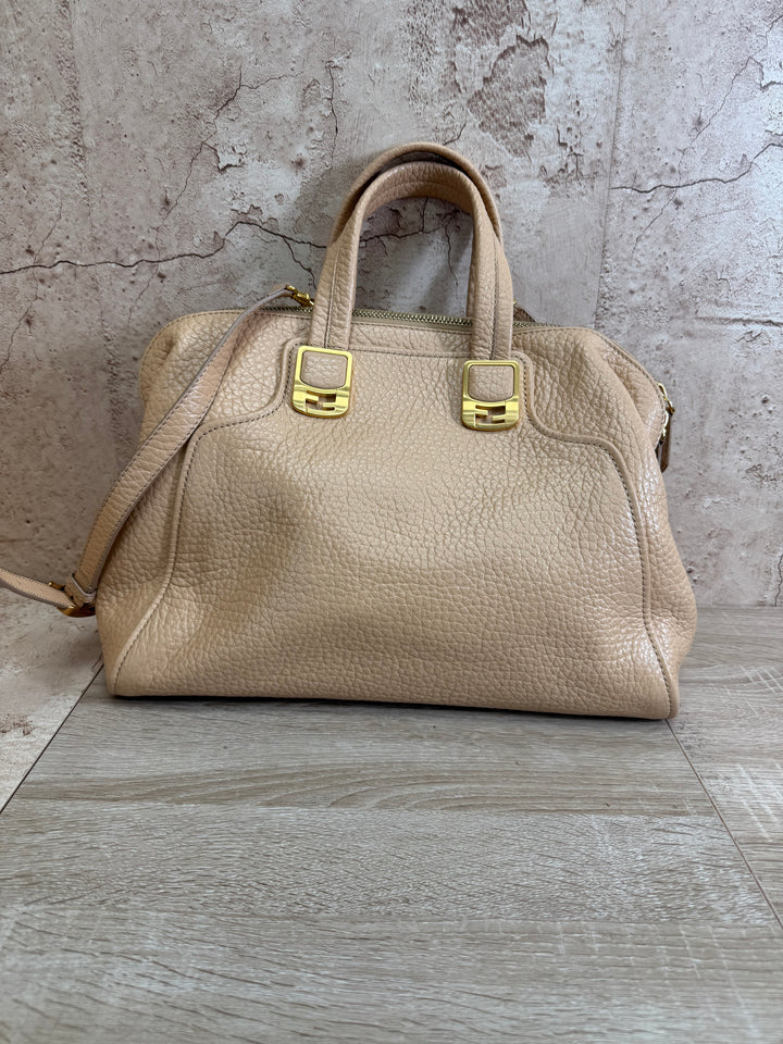 Fendi Beige Pebbled Leather Chameleon Tote Bag