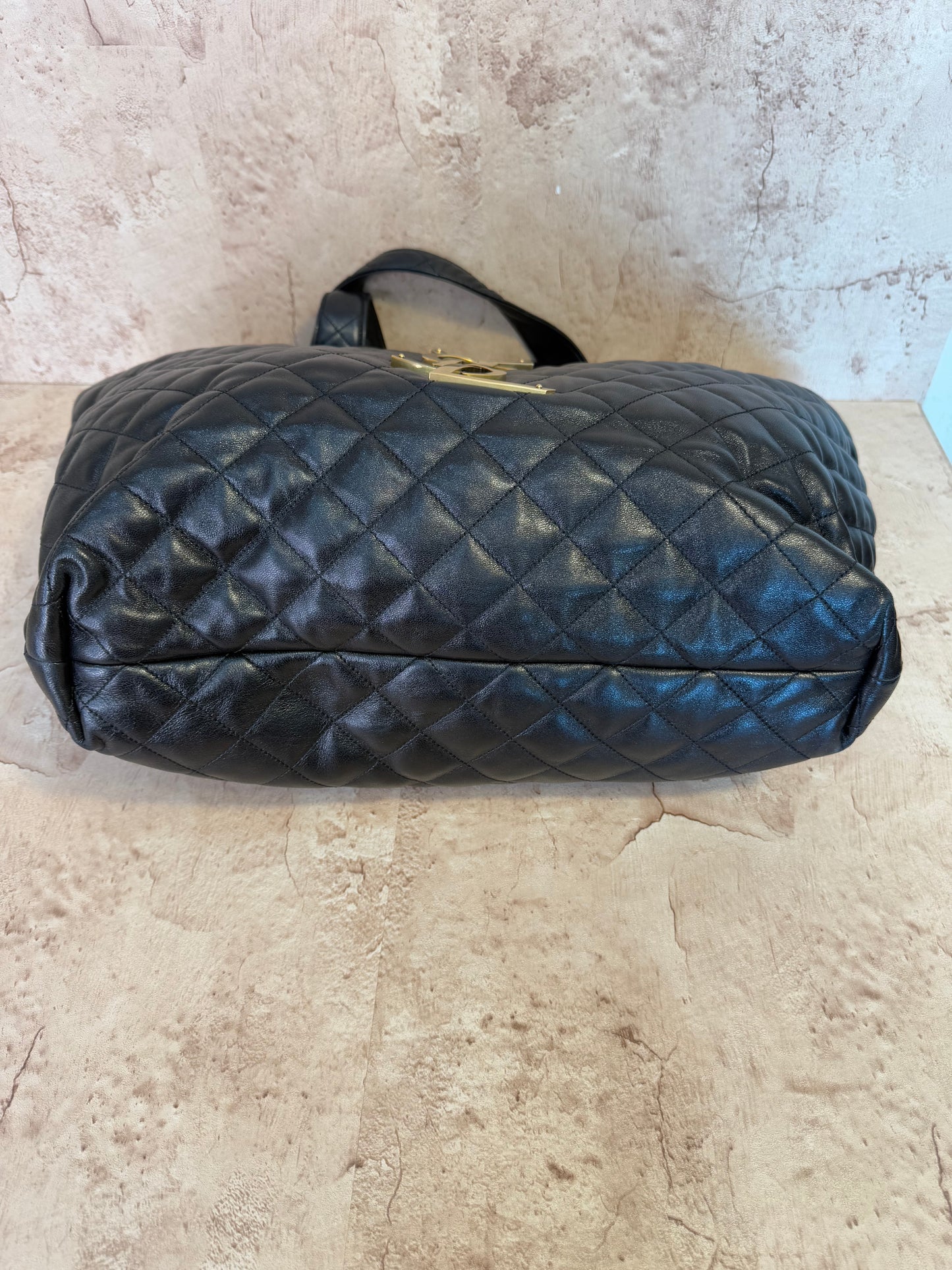 LIKE NEW- Saint Laurent YSL Black Quilted Leather Icare Maxi Tote