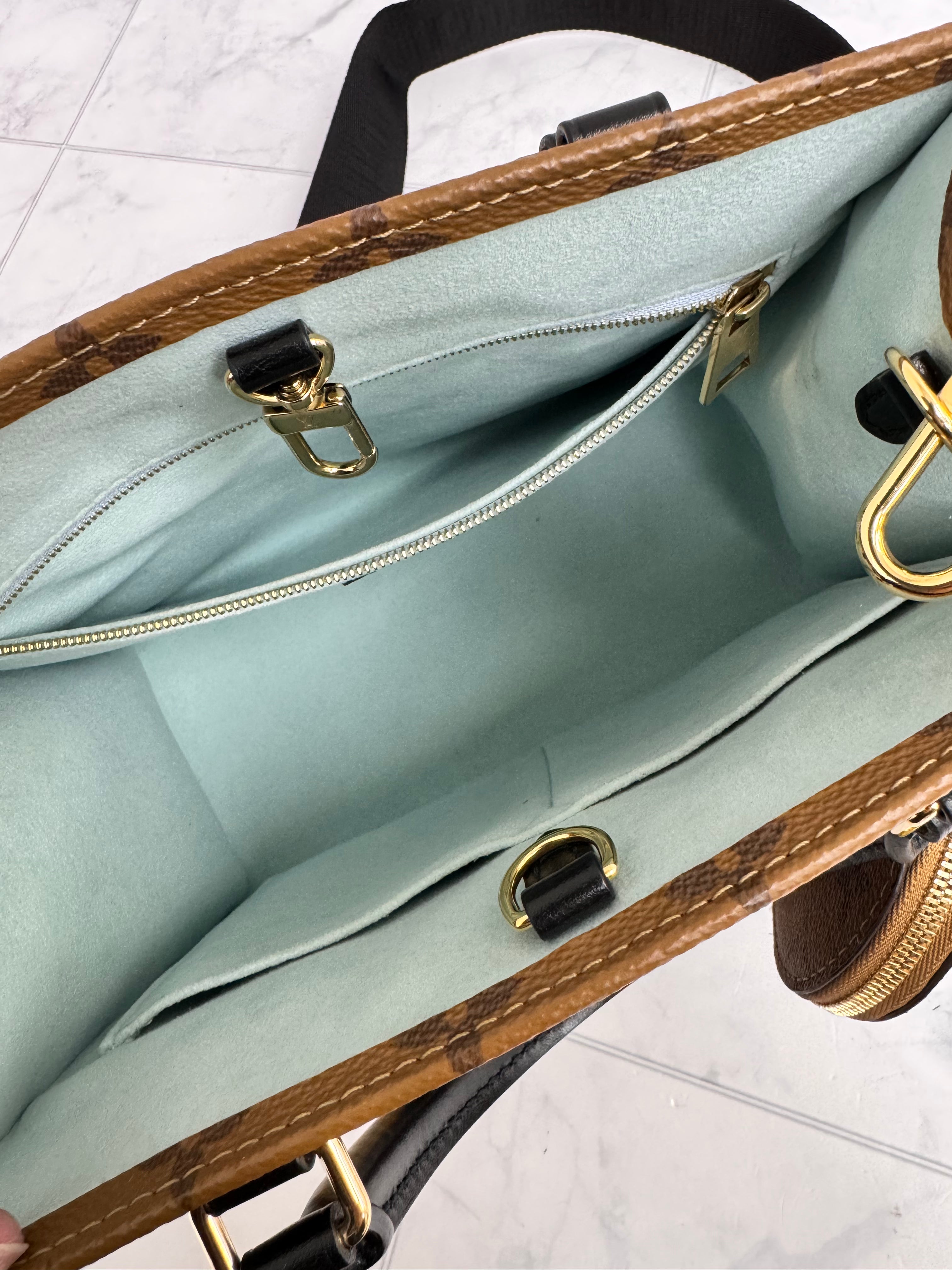 LIKE NEW - Louis Vuitton x Sun Yitian Reverse Monogram On The Go PM Tote Bag