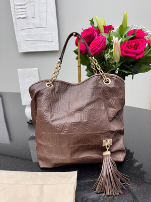 Louis Vuitton Brown Embossed Leather Souple Whisper GM