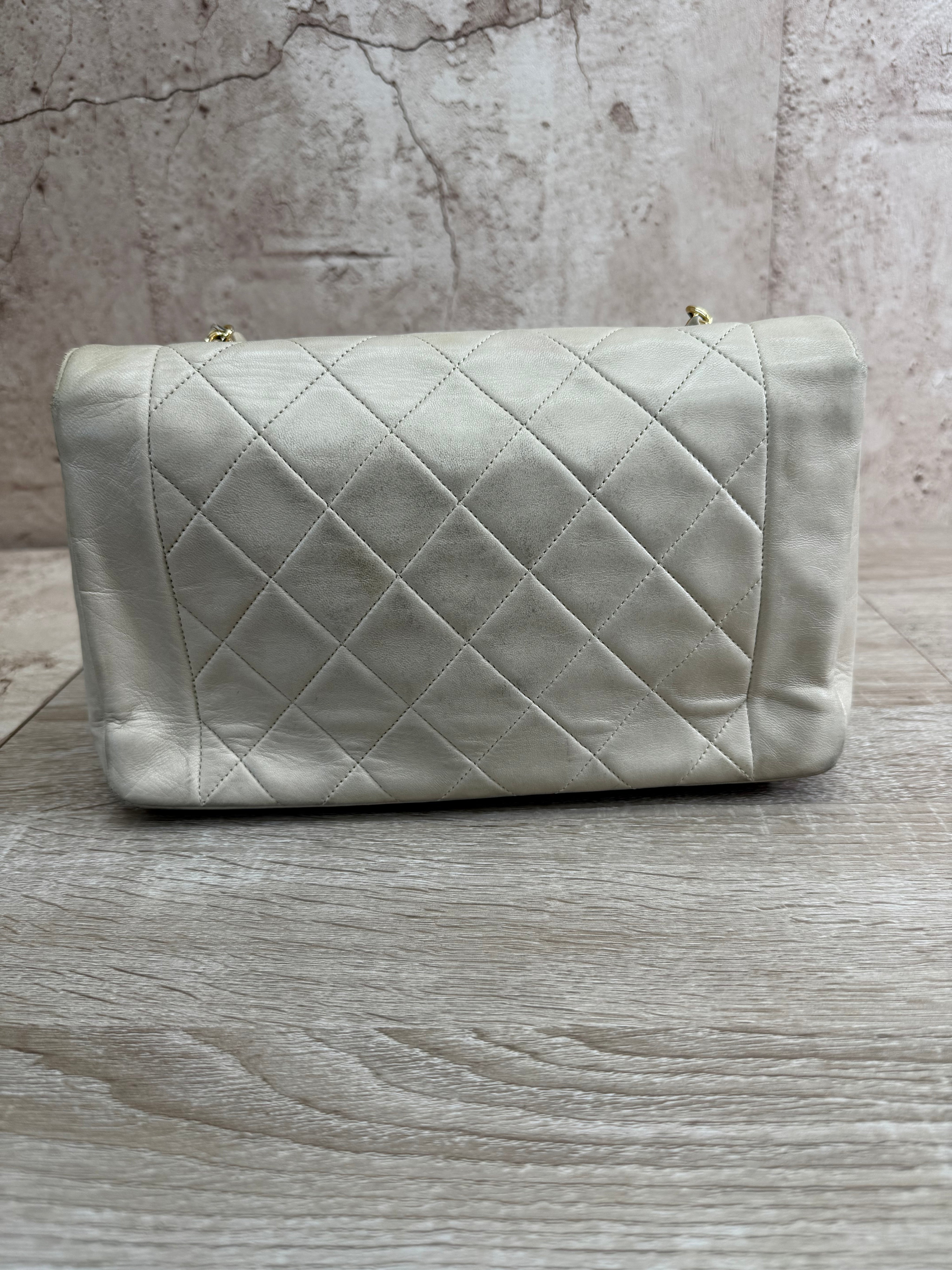 Chanel Beige Quilted Lambskin Single Flap Bag