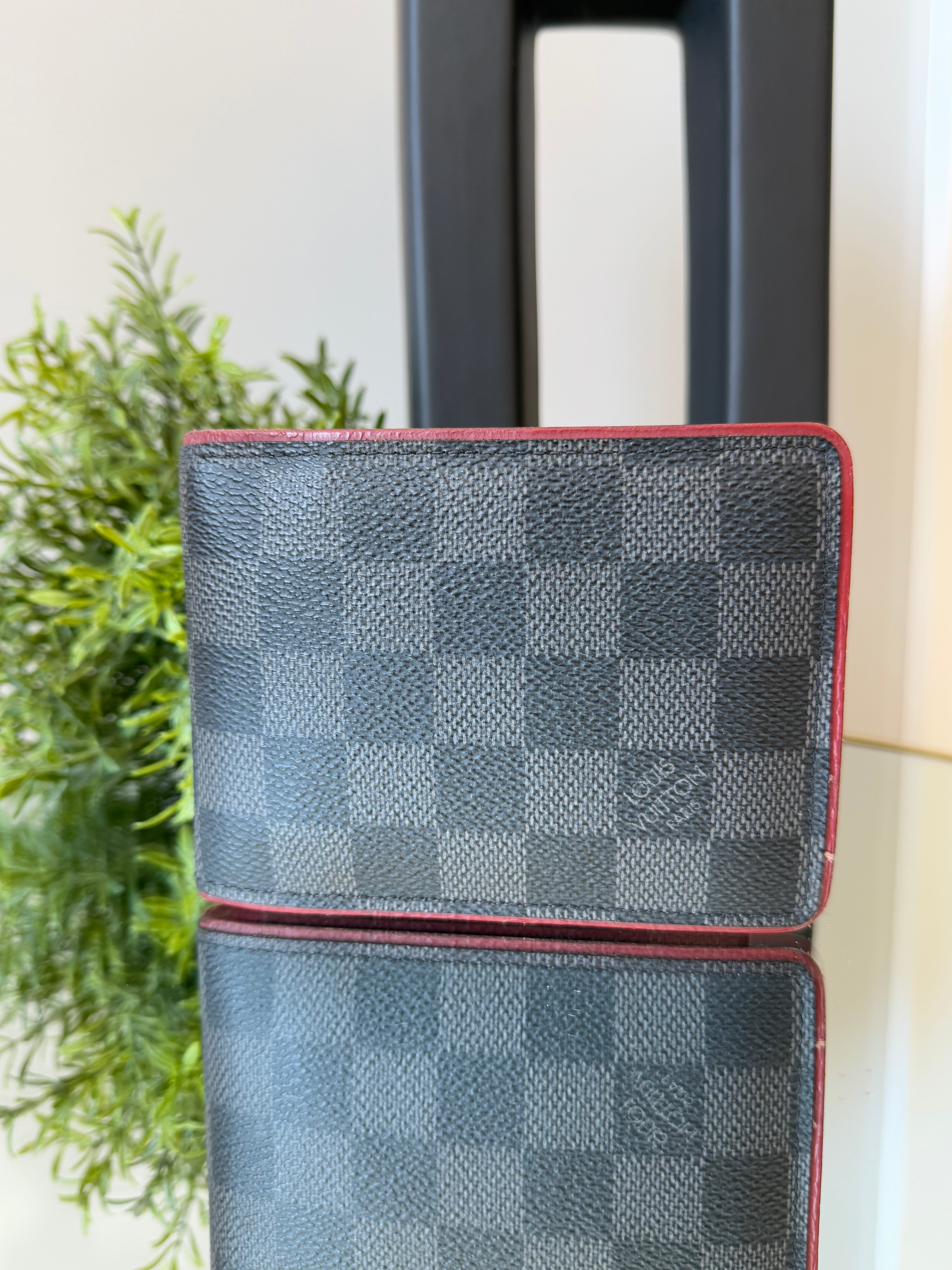 Louis Vuitton Damier Graphite Red Trim Bifold Wallet