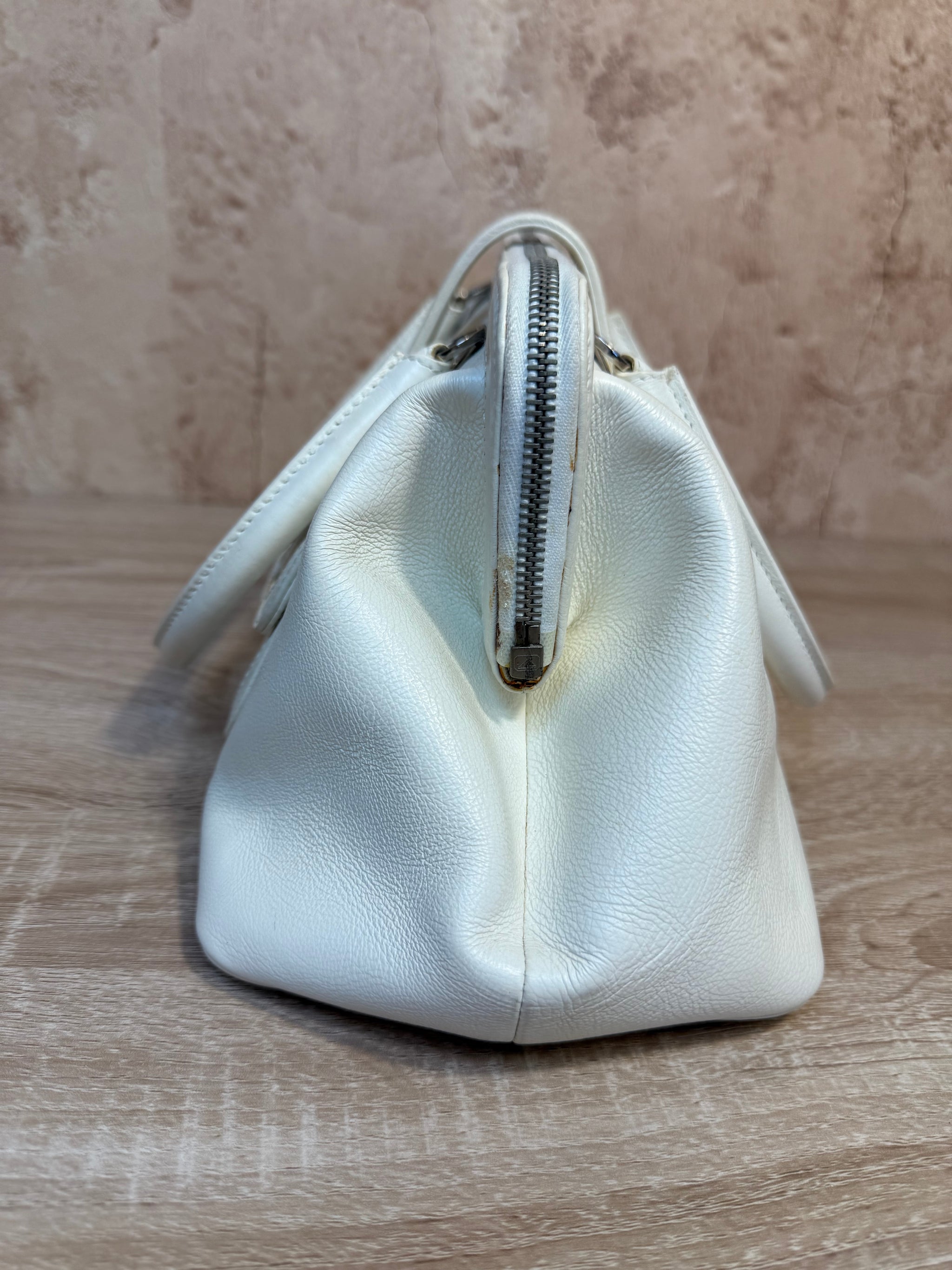 Christian Dior Ivory Leather Flight Shoulder Bag