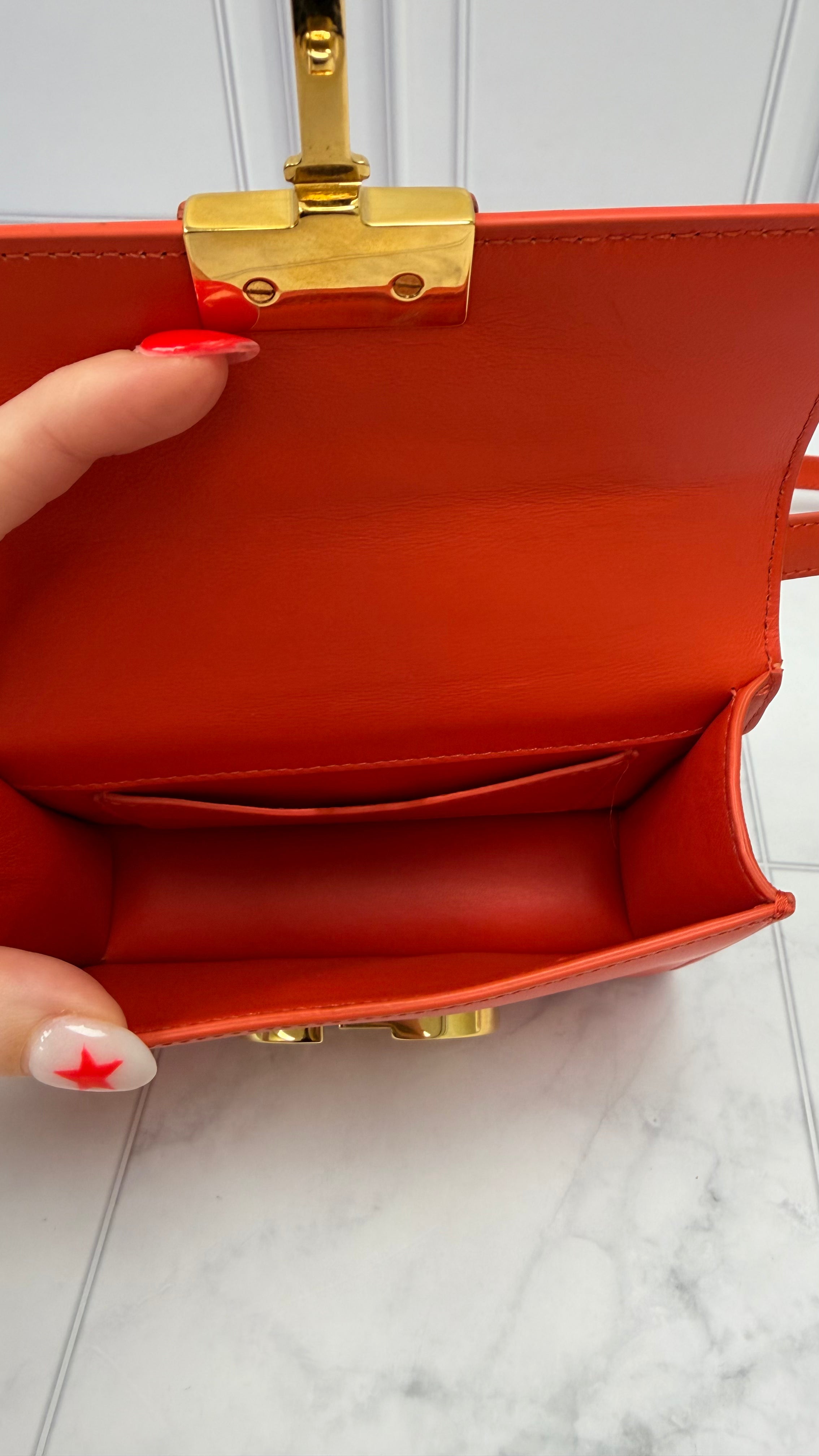 *DONS DROP* Christian Dior Orange Leather Micro Montaigne