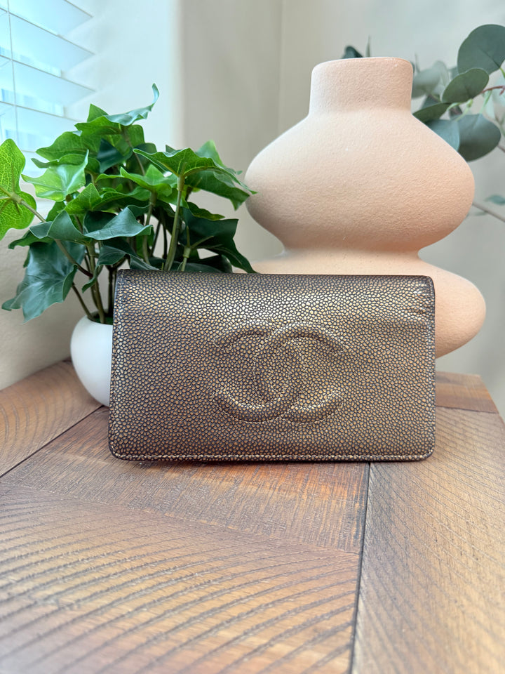 Chanel Bronze Caviar Yen Wallet