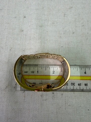 Gucci GG Black Leather, Gold Tone & Stainless Steel Twirl Quartz Watch