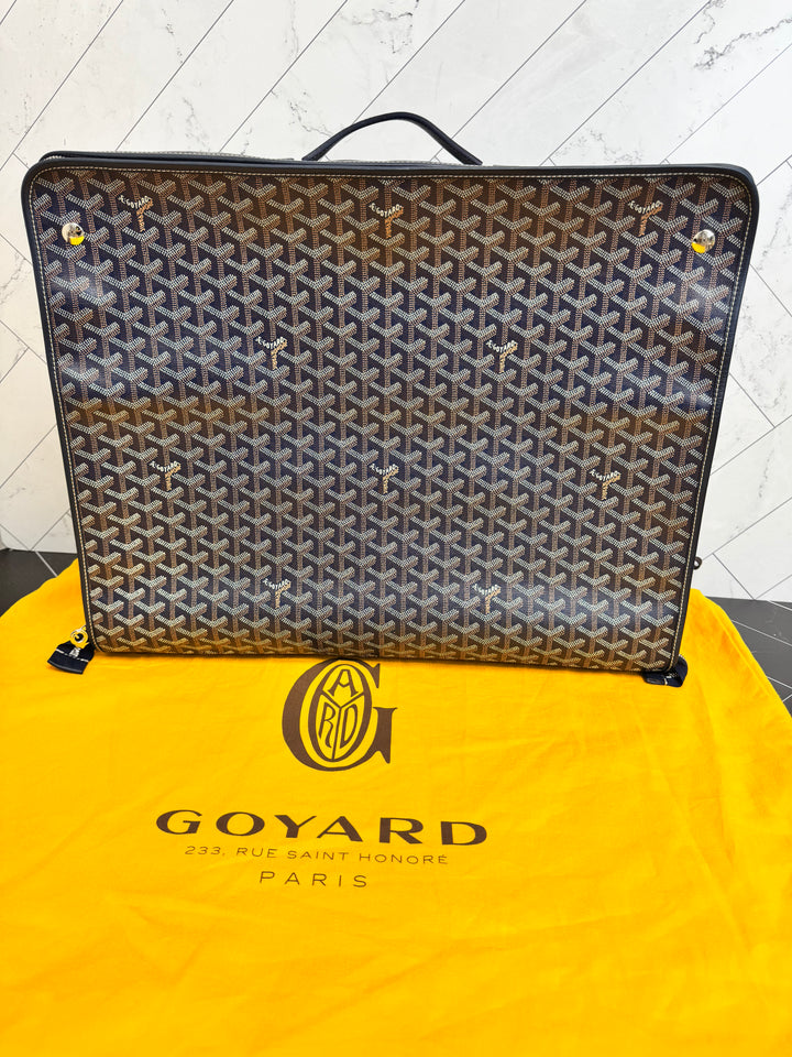 BRAND NEW Goyard Navy Goyardine Leather Caravelle 50 Fold Up Garment Luggage Bag