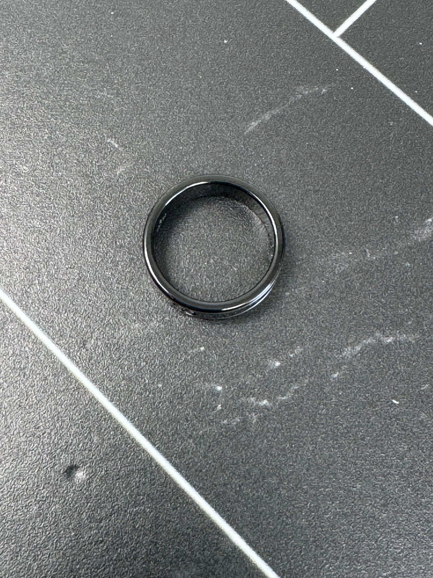 Gucci Men’s Black Iron Thin Band Ring Size 9.5