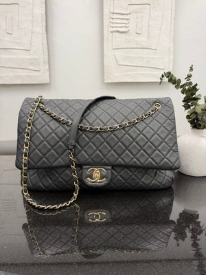 Chanel Black Quilted Calfskin XXL Travel Flap Bag