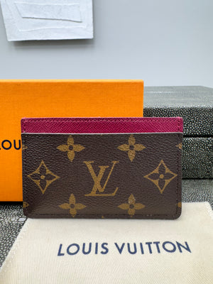 Louis Vuitton Monogram And Fuchsia Card Case