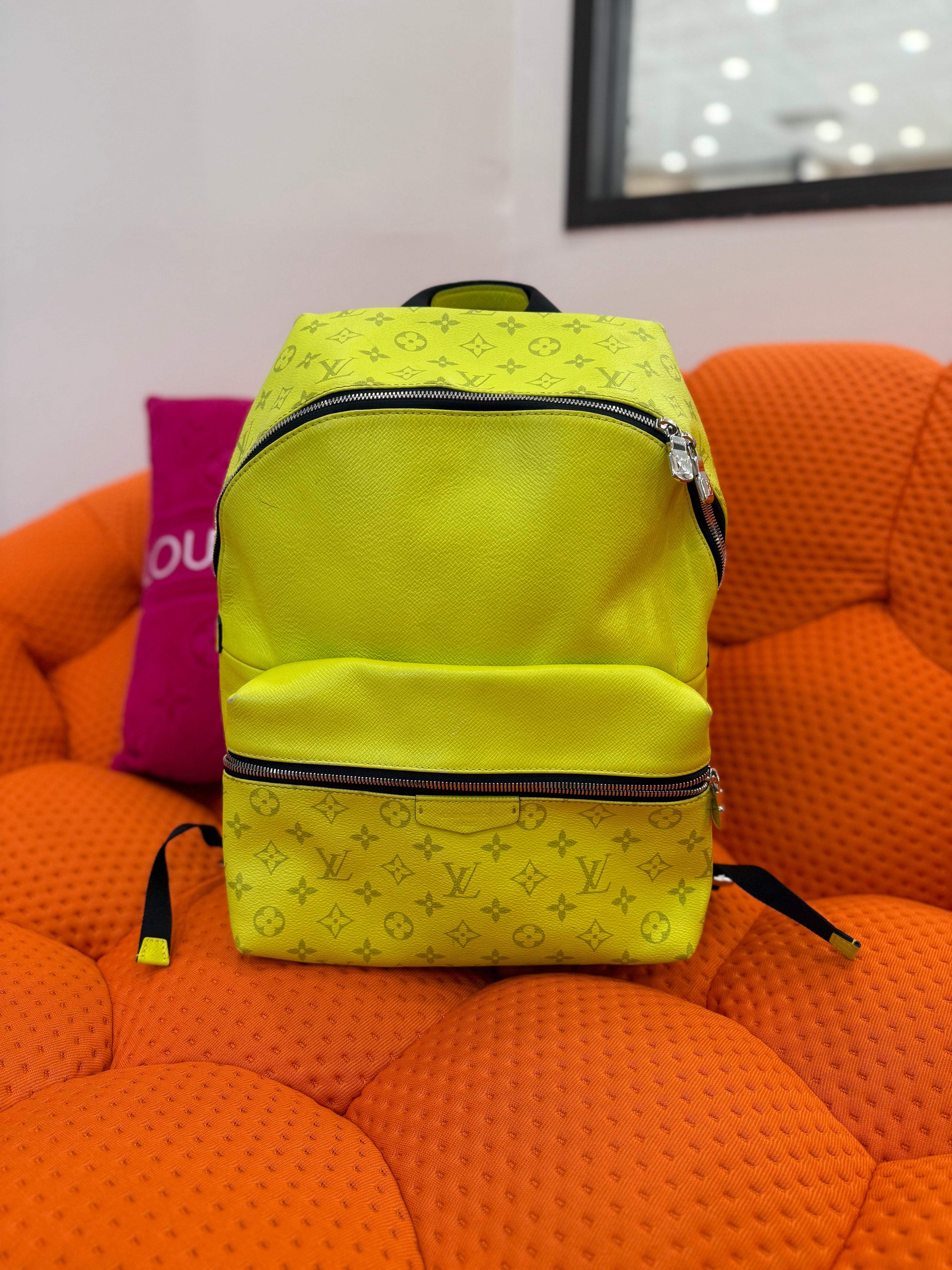Louis Vuitton Yellow Taiga Monogram Discovery Backpack