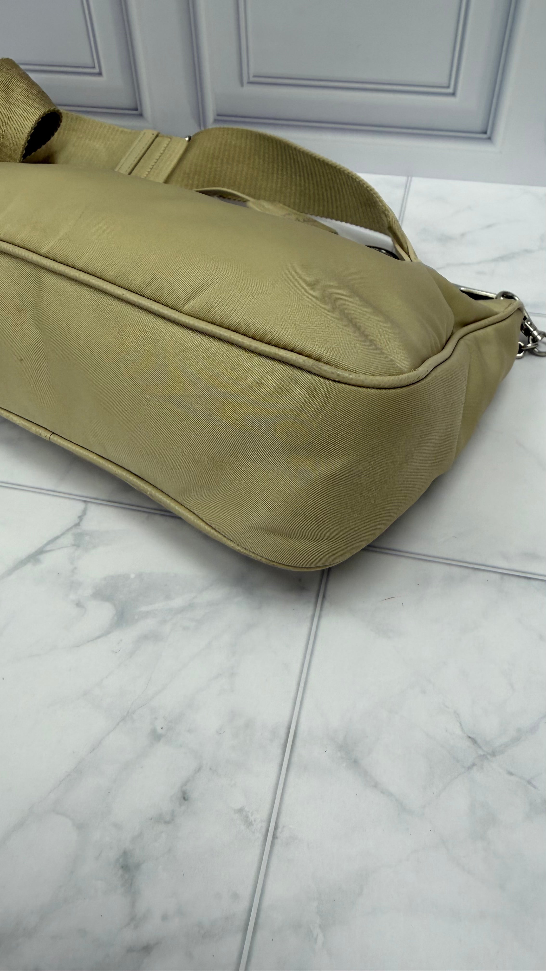 *DONS DROP* Prada Beige Nylon Re Edition 2005 Small Shoulder Bag