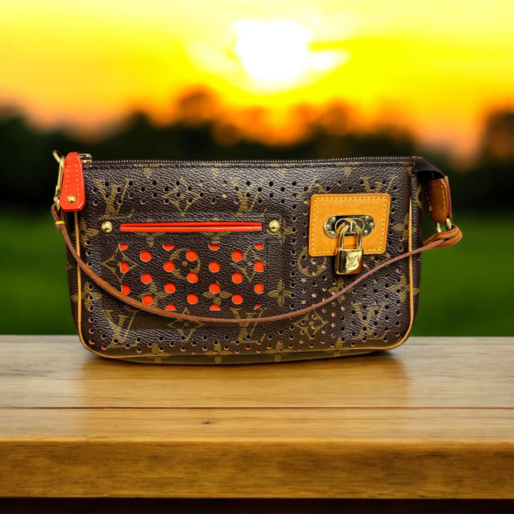 Louis Vuitton Monogram & Orange Perforated Pochette