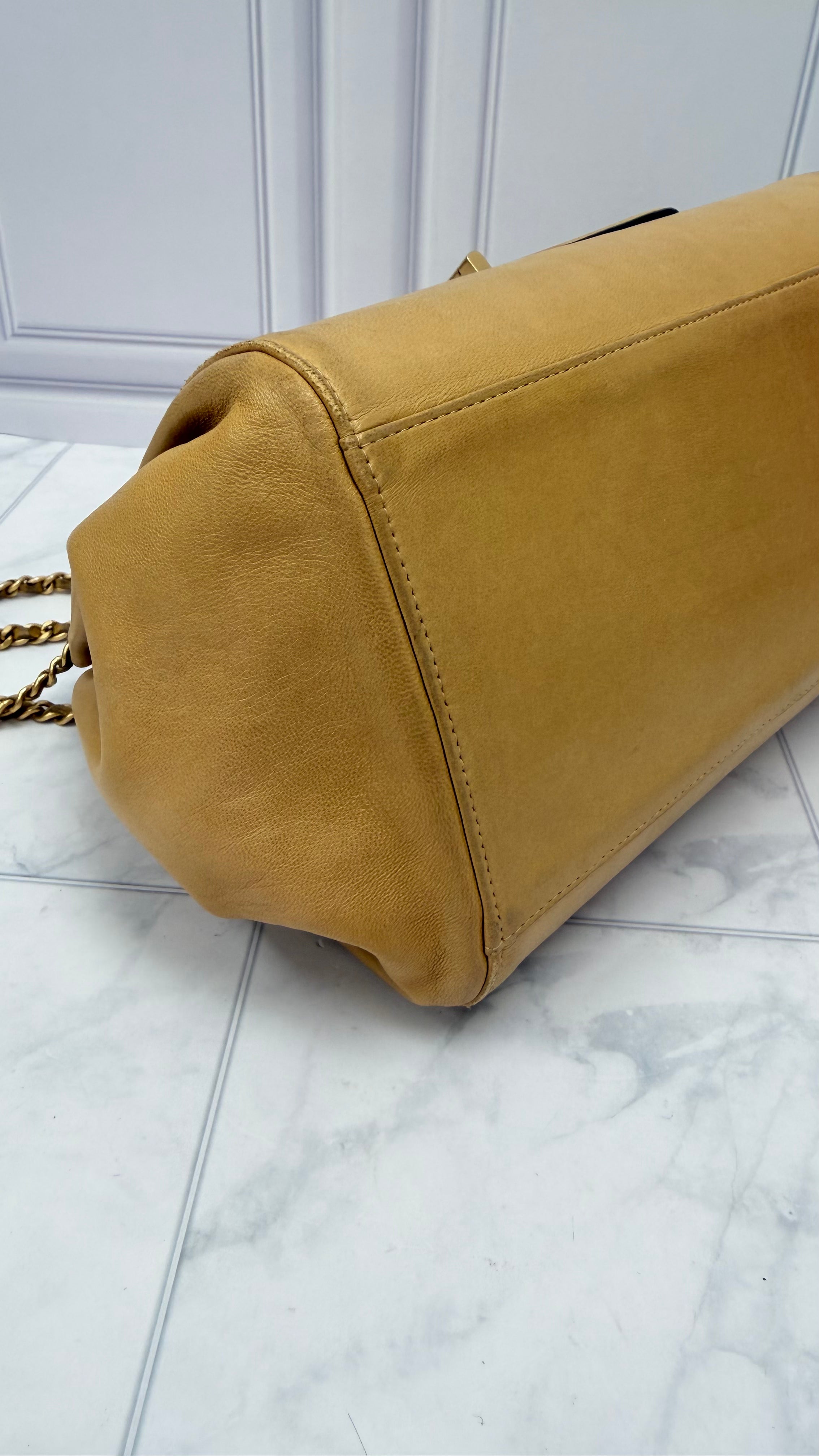 Chanel Beige Lambskin Chocolate Bar Reissue Accordion Flap Bag