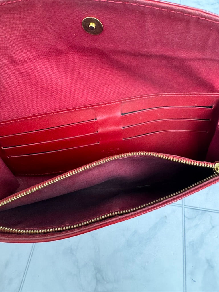 Louis Vuitton Red Monogram Vernis Sunset Boulevard Shoulder Bag
