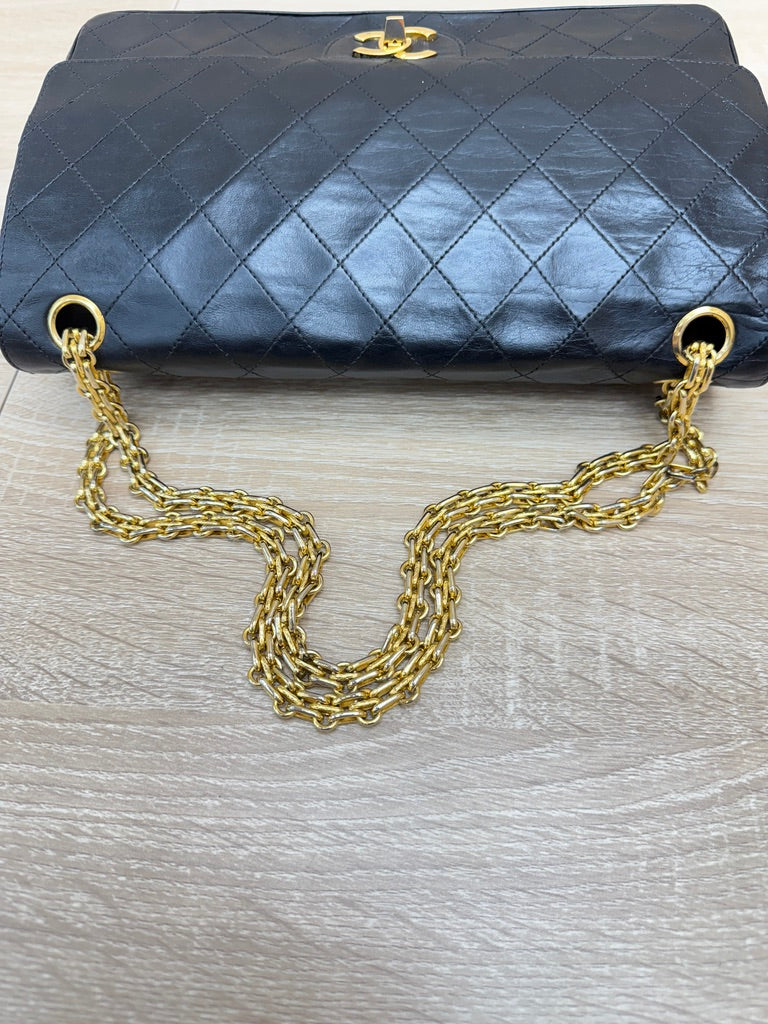 Chanel Black Quilted Calfskin Bijoux Double Flap Bag
