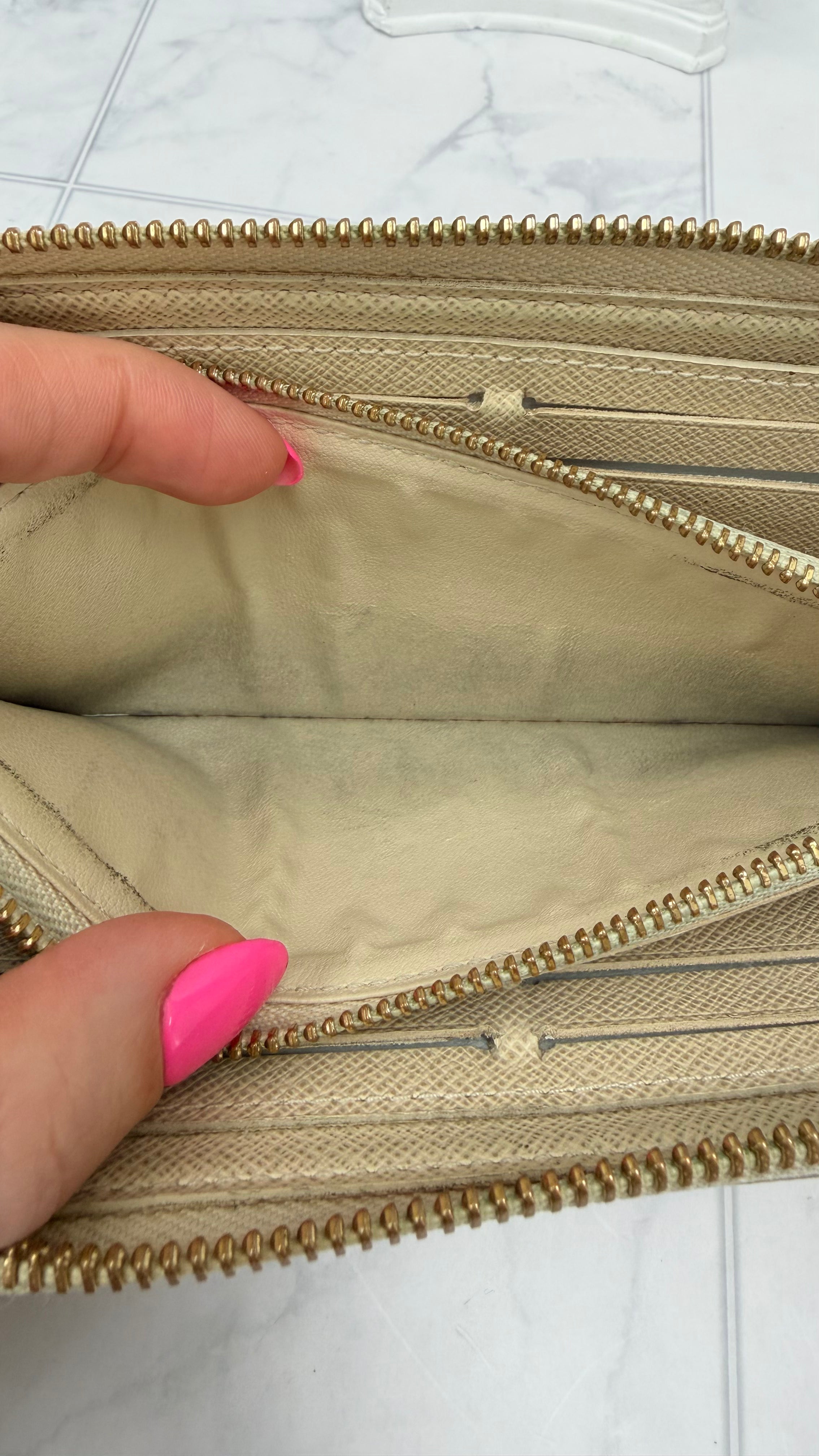 Louis Vuitton Damier Azur Clemence Zippy Wallet