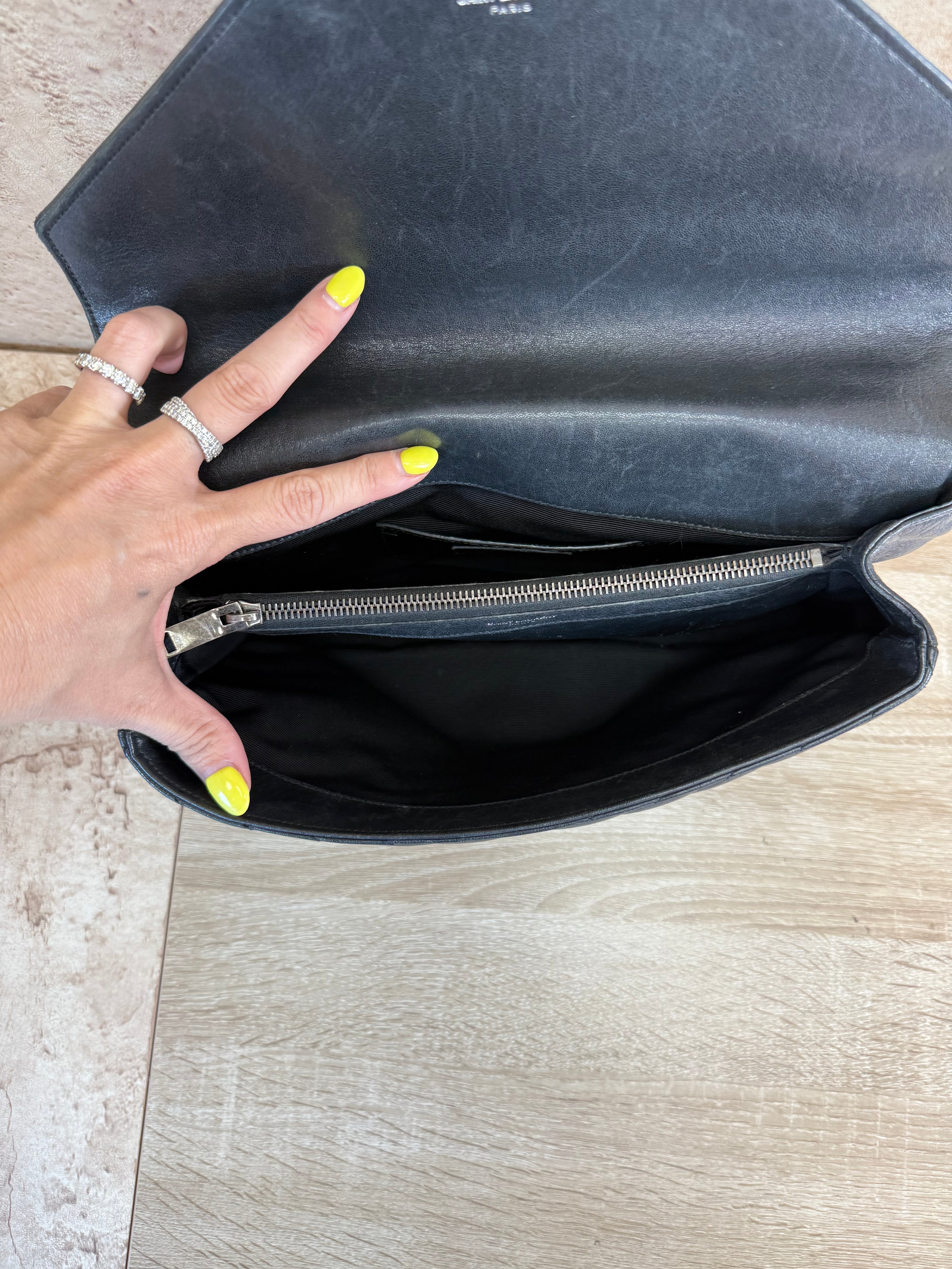 Saint Laurent YSL Black Leather Shoulder Bag