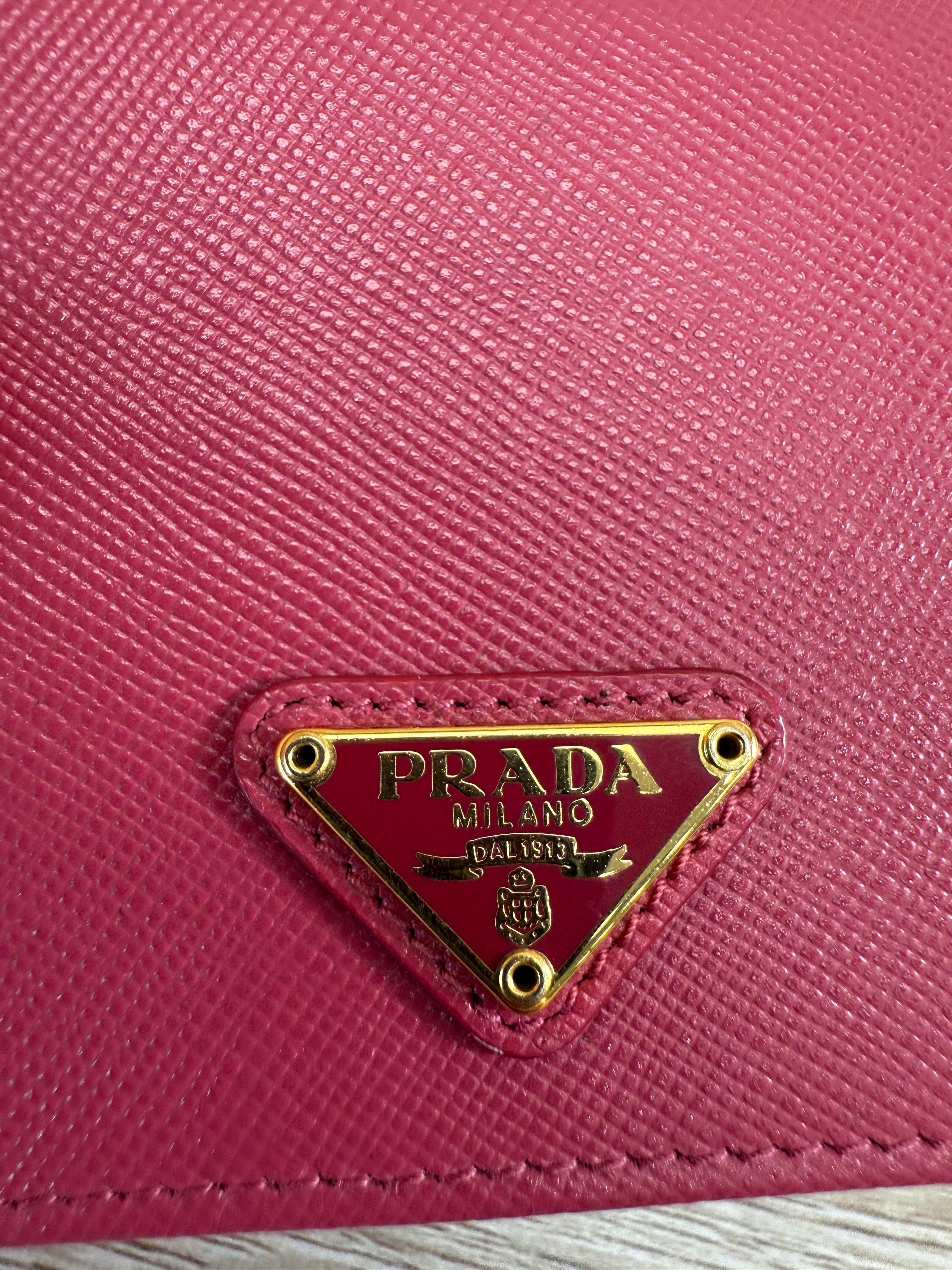 Prada Pink Saffiano Leather Card Case