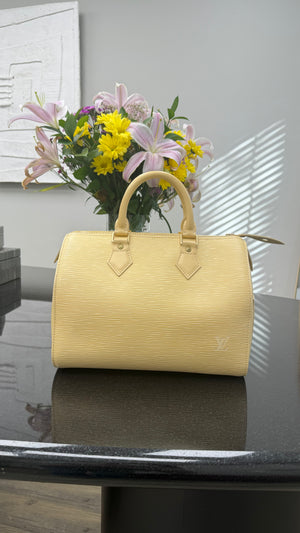 Louis Vuitton Yellow Epi Leather Speedy 25