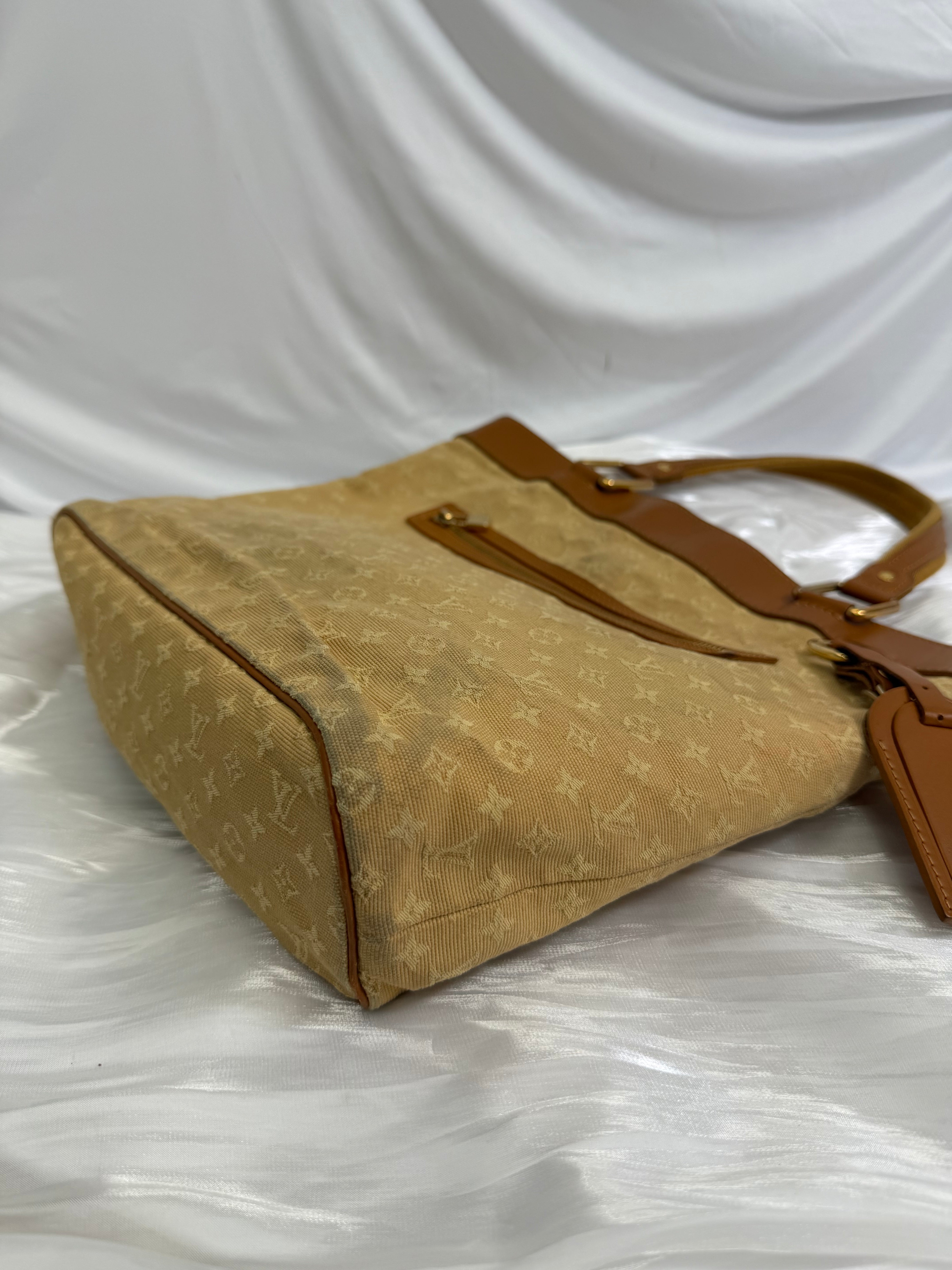 Louis Vuitton Monogram Beige Mini Lin Lucille Tote Bag
