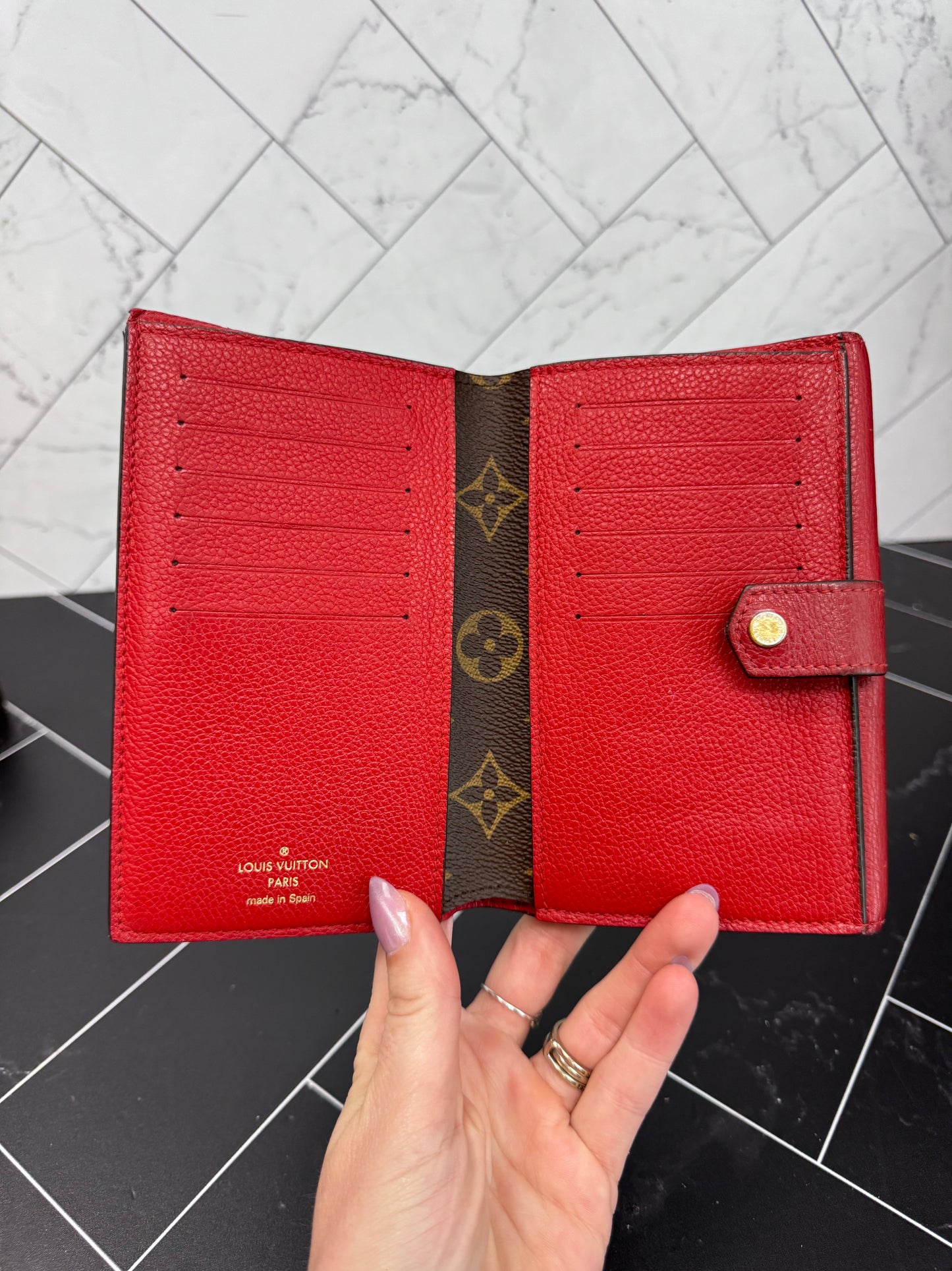 Louis Vuitton Monogram & Red Pallas Wallet