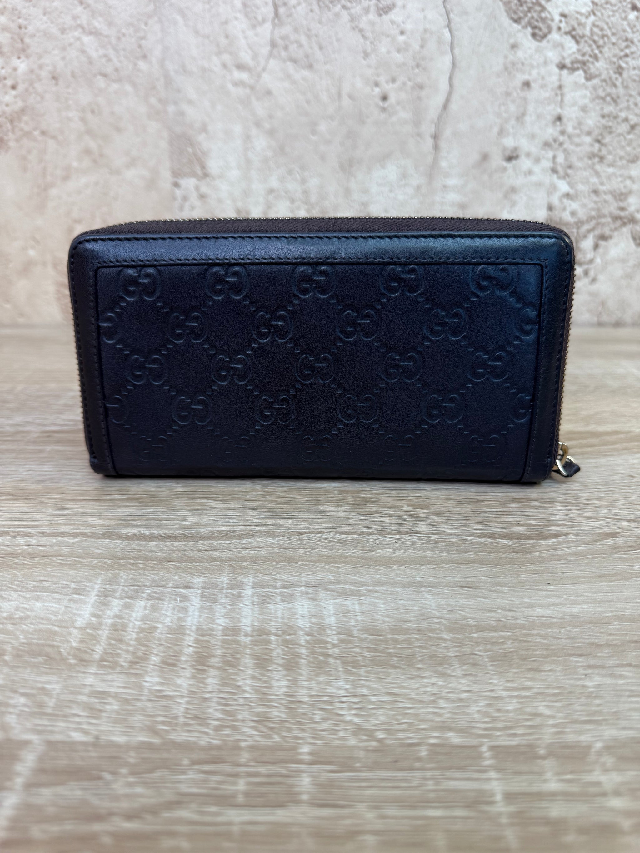 Gucci Brown Leather Interlocking G Zippy Wallet