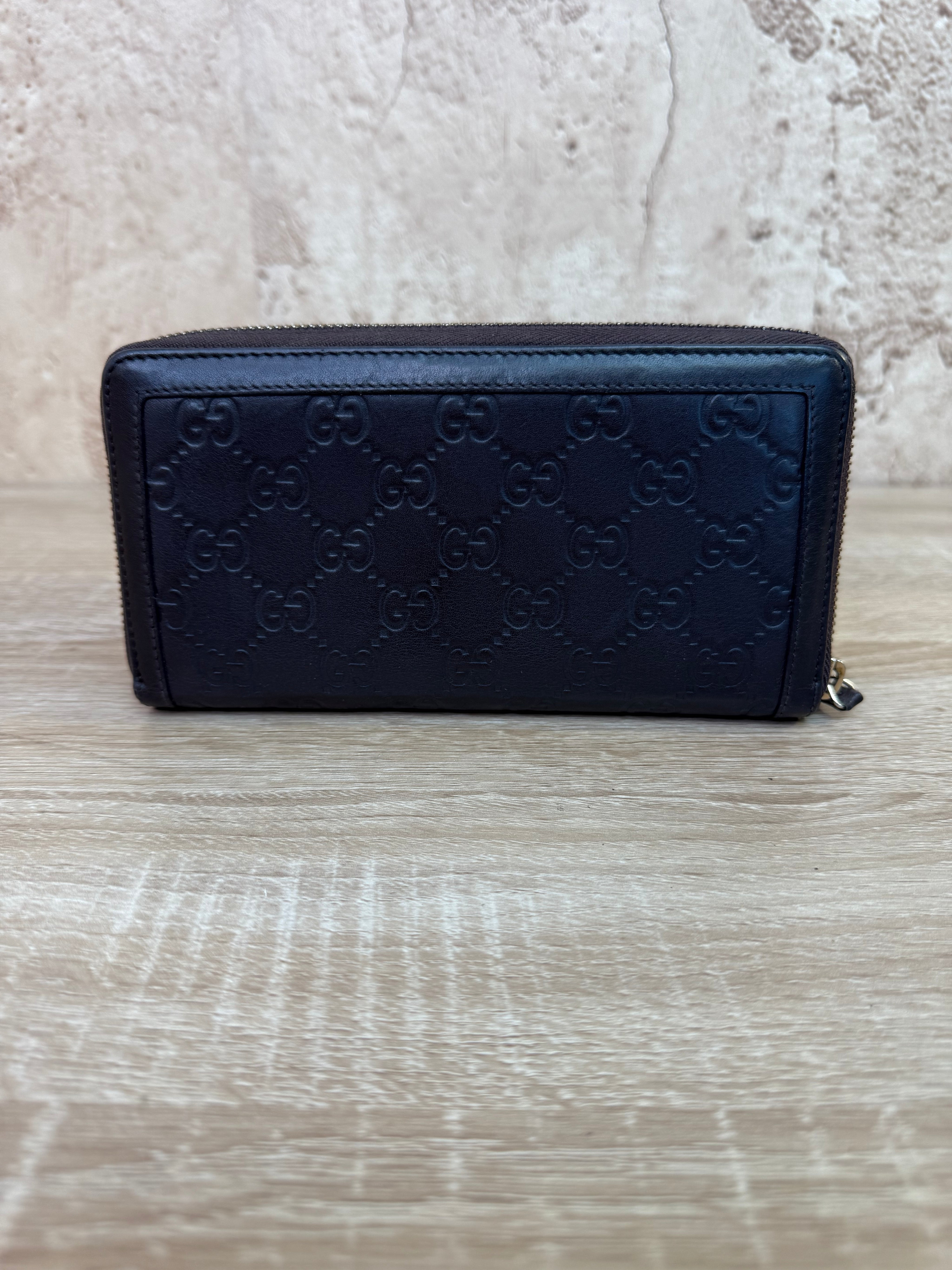 Gucci Brown Leather Interlocking G Zippy Wallet