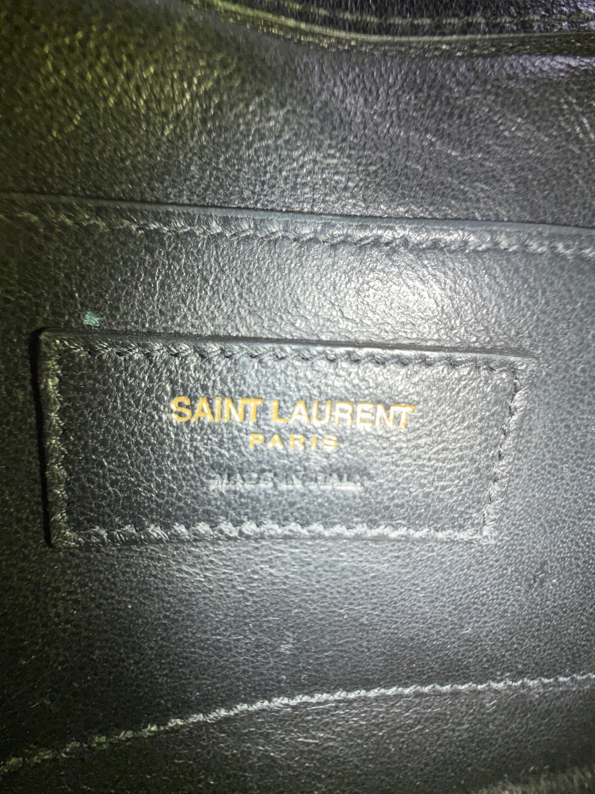 Saint Laurent YSL Black Vertical Quilted Leather Vicky Bag