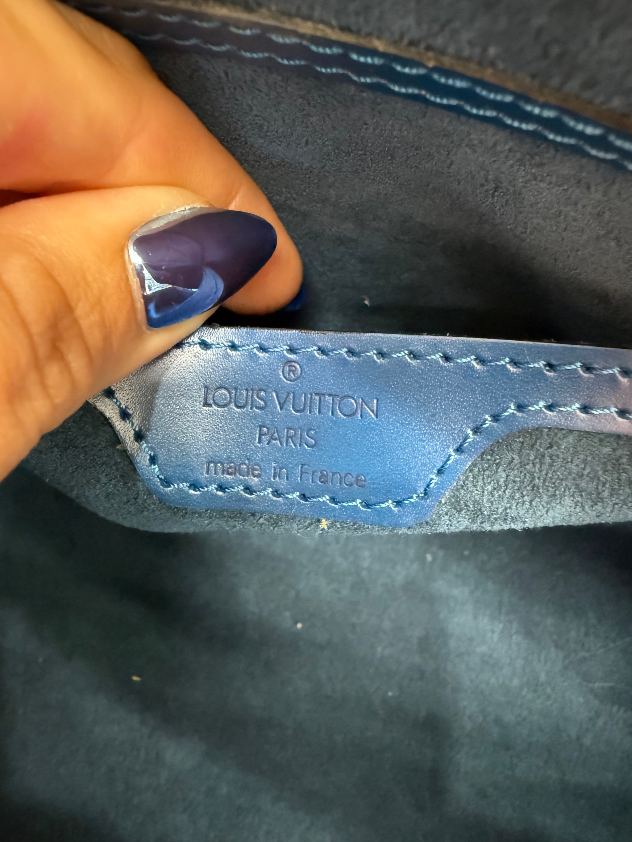 Louis Vuitton Blue Epi Soufflet Shoulder Bag