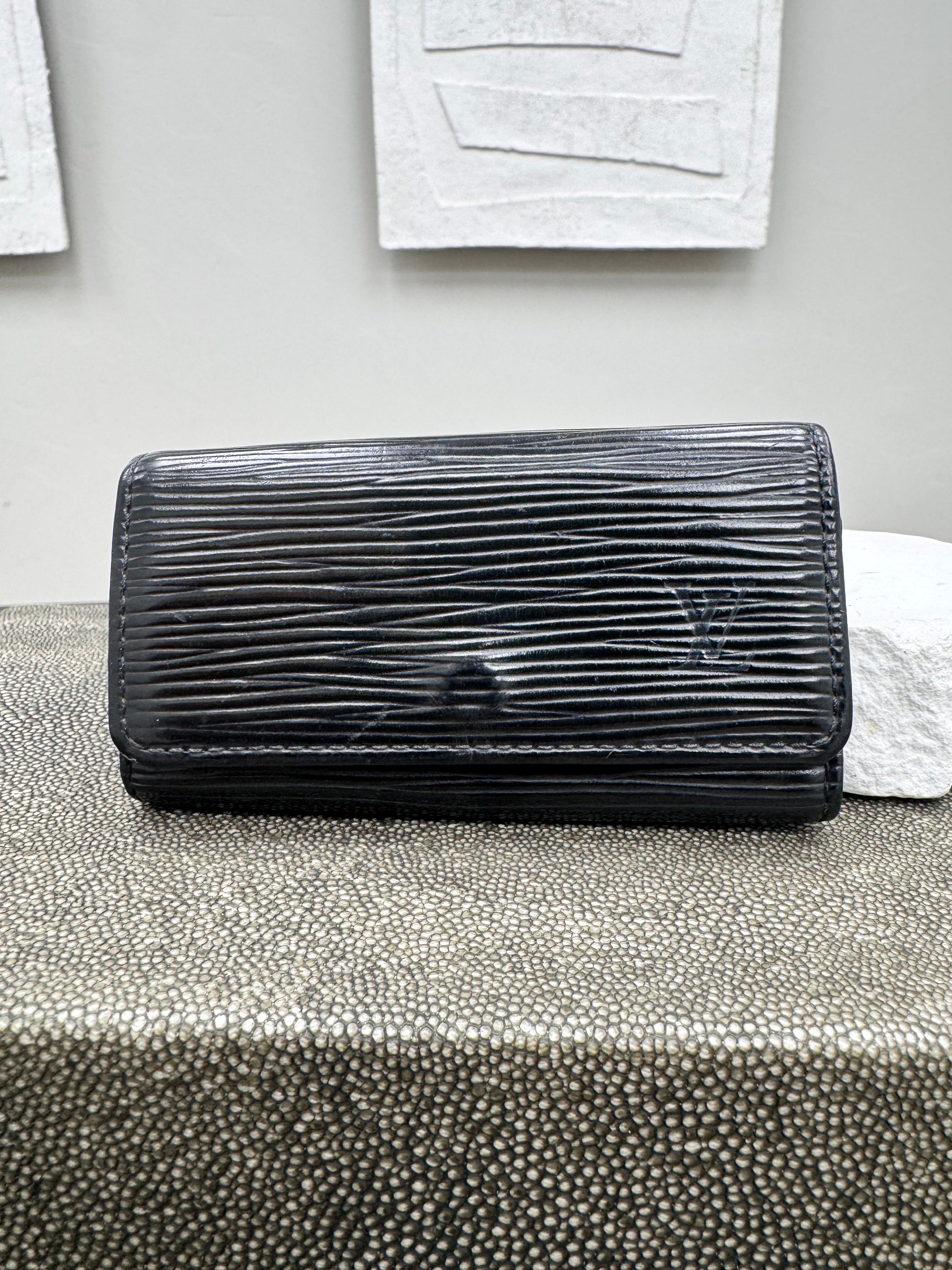 Louis Vuitton Black Epi Leather 4 Key Holder