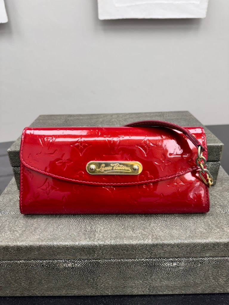 Louis Vuitton Red Monogram Vernis Sunset Boulevard Shoulder Bag
