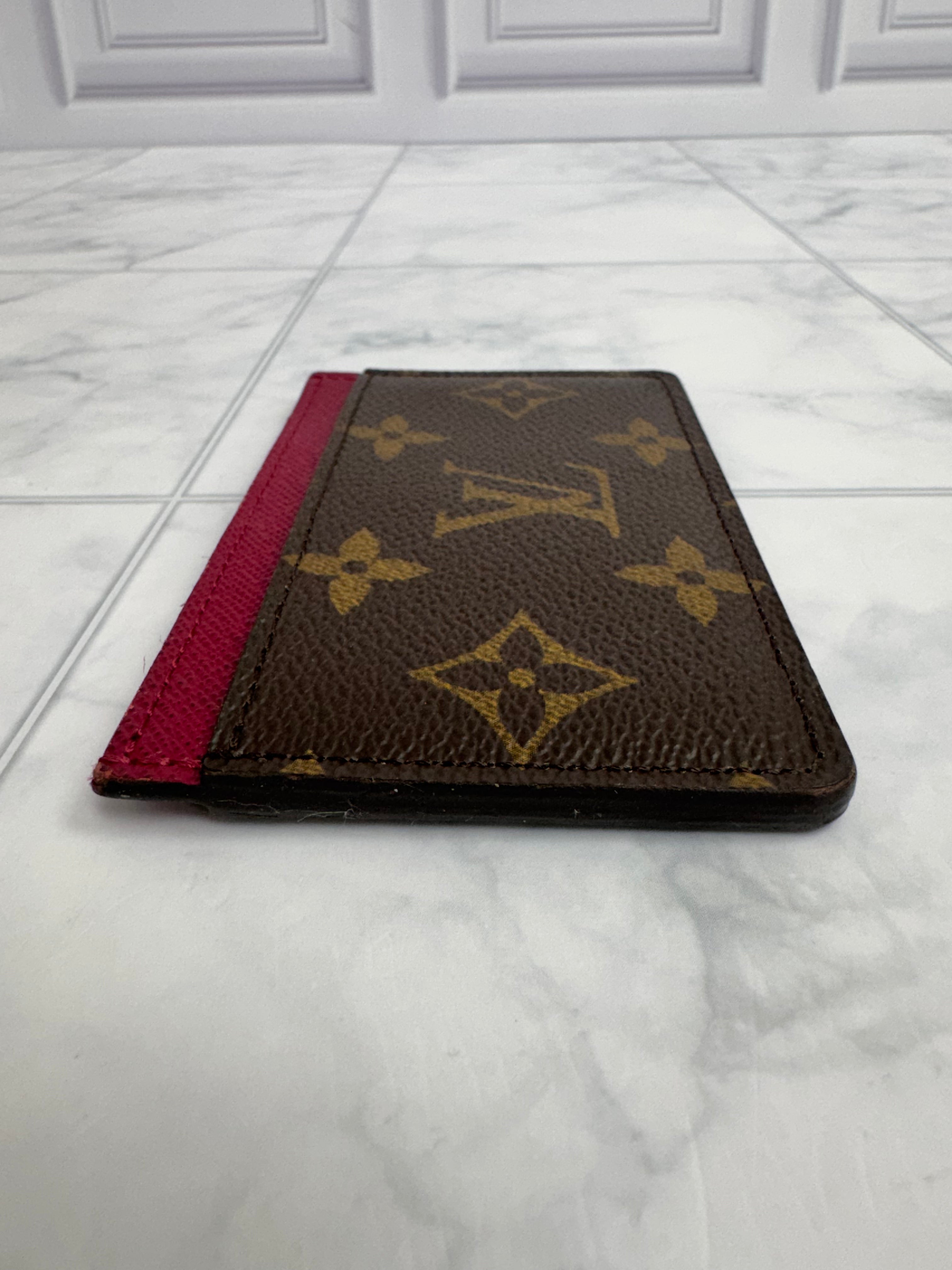 Louis Vuitton Monogram And Fuchsia Card Case