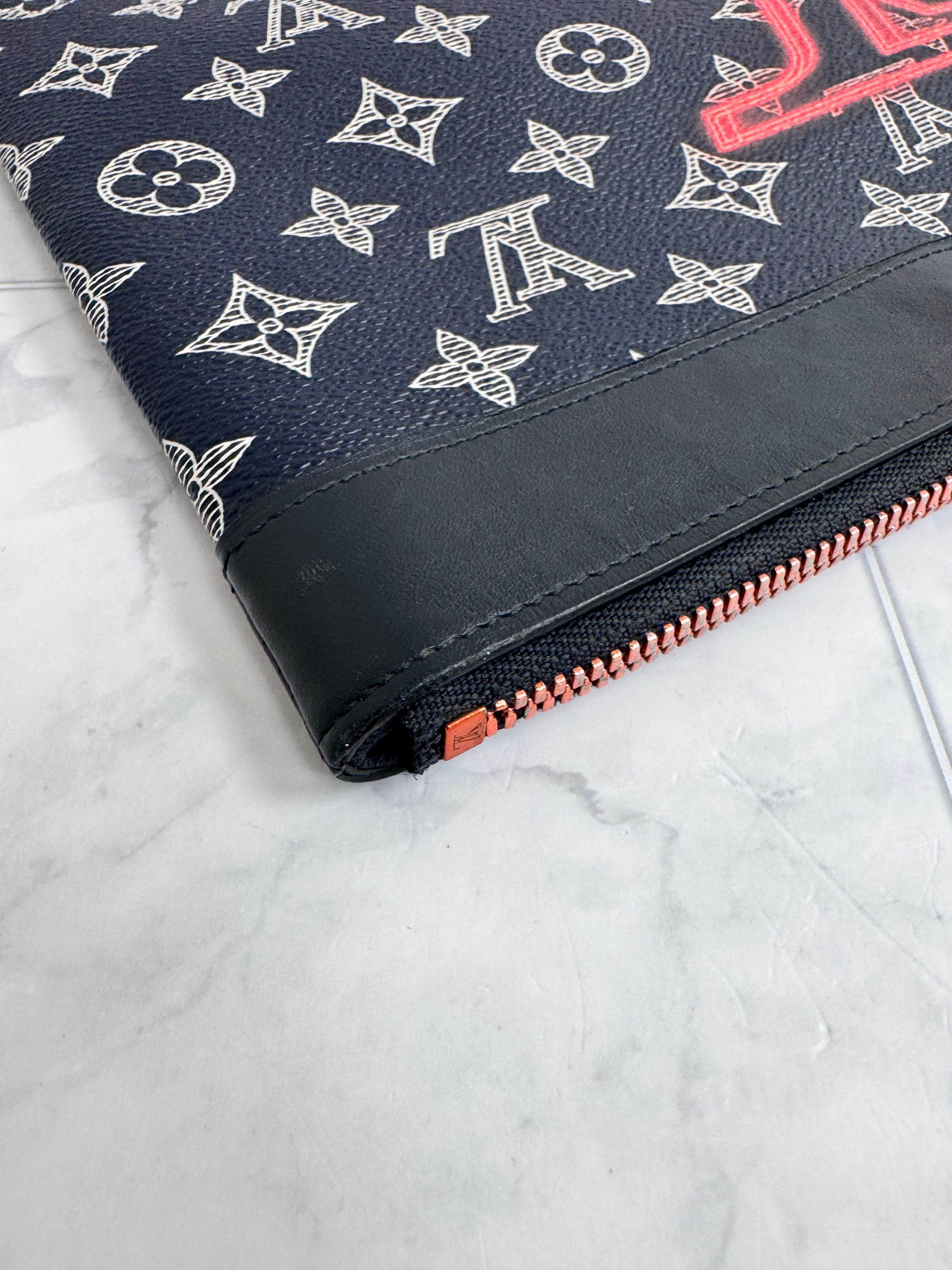 Louis Vuitton Navy Blue Monogram Upside Down Pochette Apollo GM
