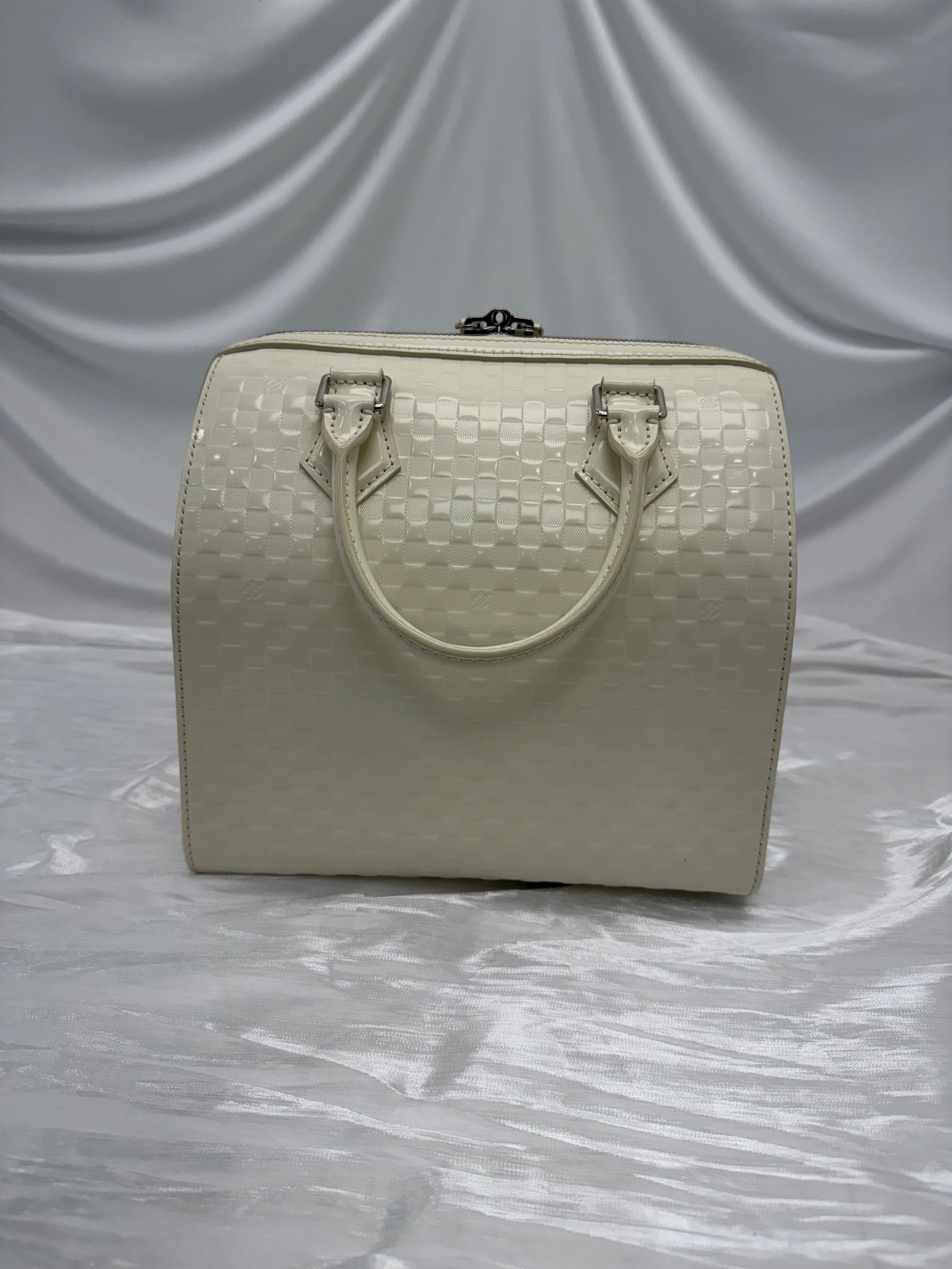 Louis Vuitton Cream Damier Facette Speedy Cube PM Bag