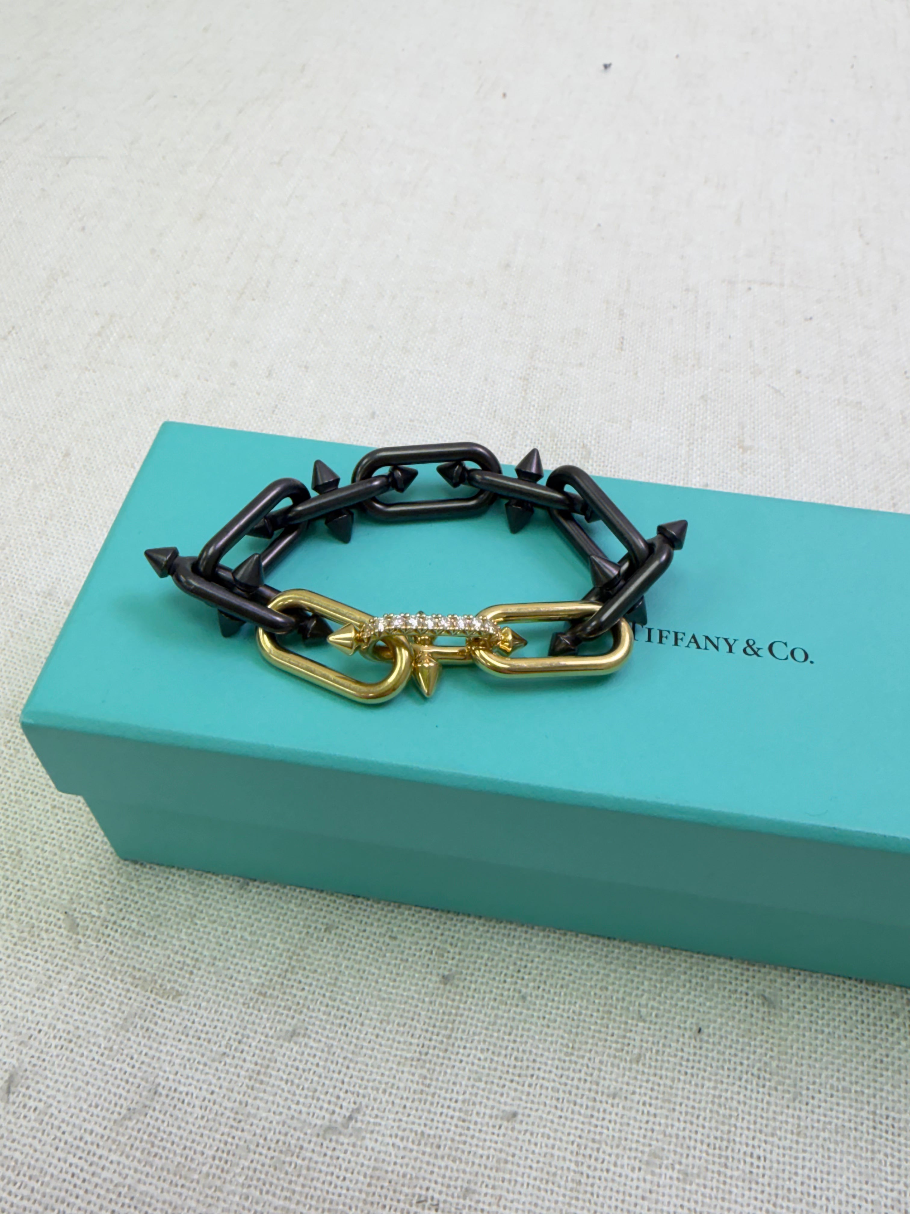Tiffany & Co. x Pharrell Williams Black Titanium, 18k Yellow Gold & Diamonds Titan Bracelet