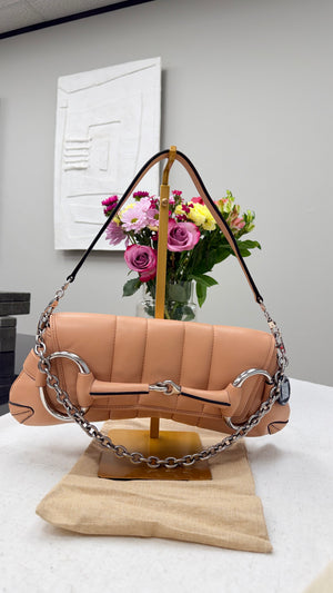 *DONS DROP* Gucci Pink Leather Horsebit Clutch Shoulder Bag