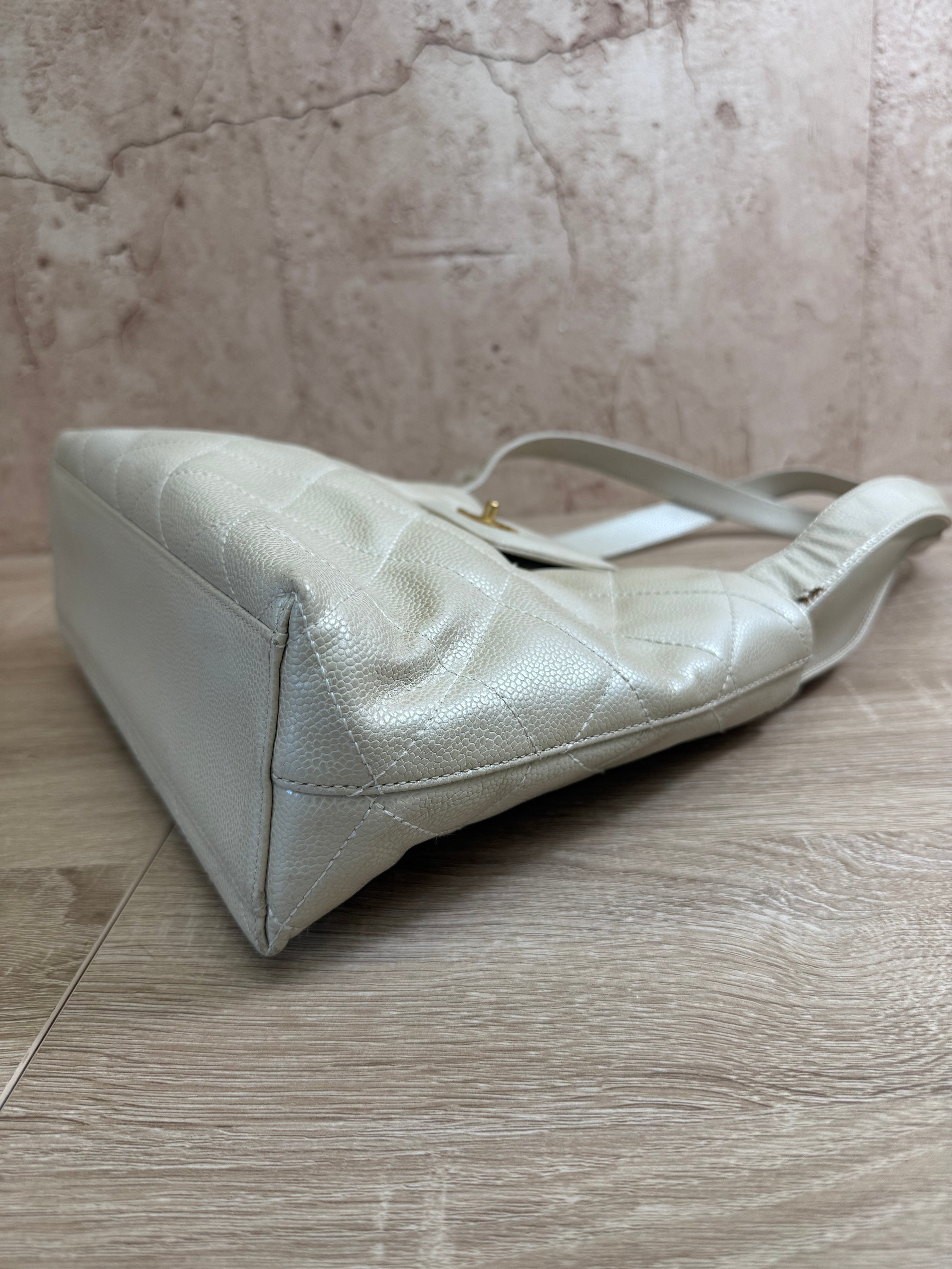 Chanel Pearl Quilted Caviar Shoulder Bag