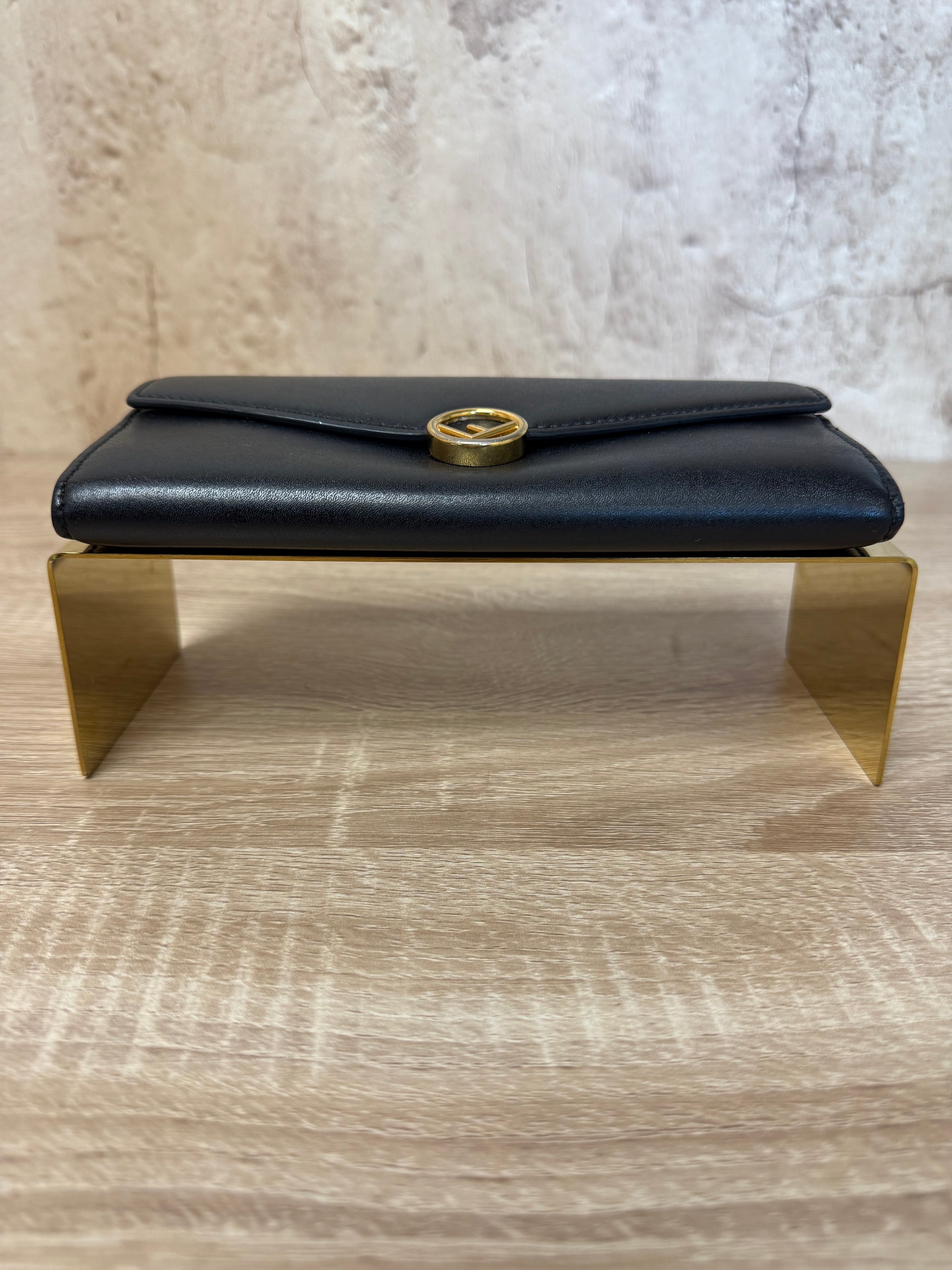 Fendi Black Leather Continental Long Wallet