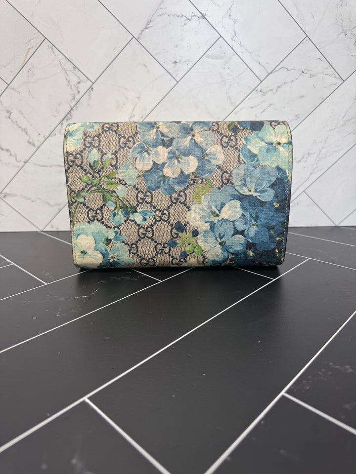 Gucci Blooms Coated Canvas Dionysus Wallet on a Chain