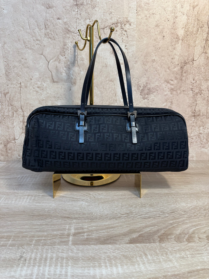 Fendi Black Canvas Zucchino Bag